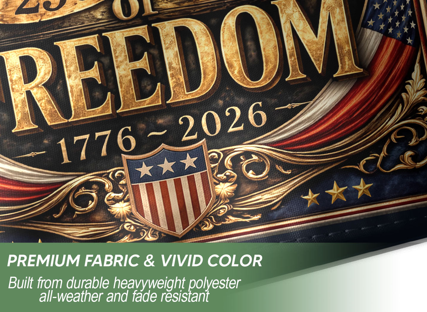 250 Years of Freedom House Flag 1776-2026 Liberty Bell & Eagle Patriotic Banner