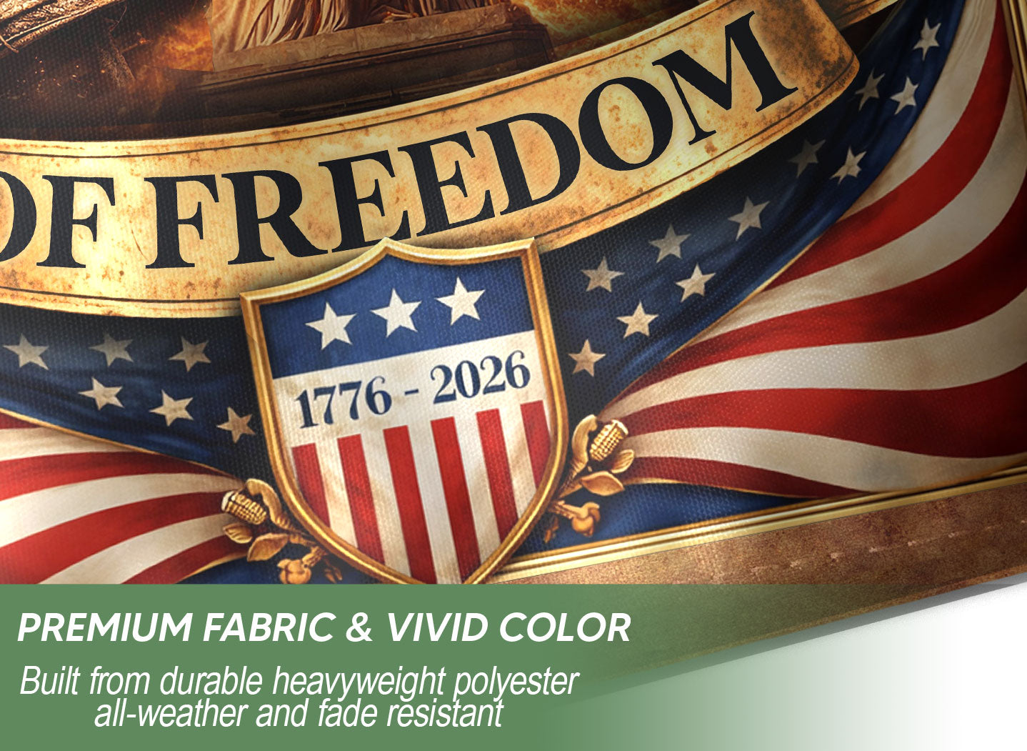 250 Years of Freedom House Flag 1776-2026 Patriotic Symbols Banner Decor