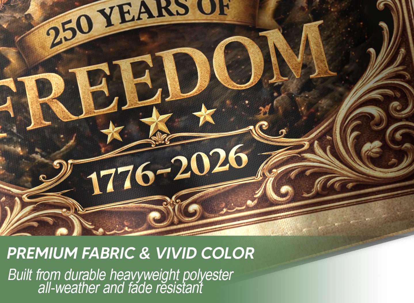 USA 250 Years of Freedom House Flag - Patriotic Eagle & Liberty Bell Outdoor Banner - Rust Field Wear