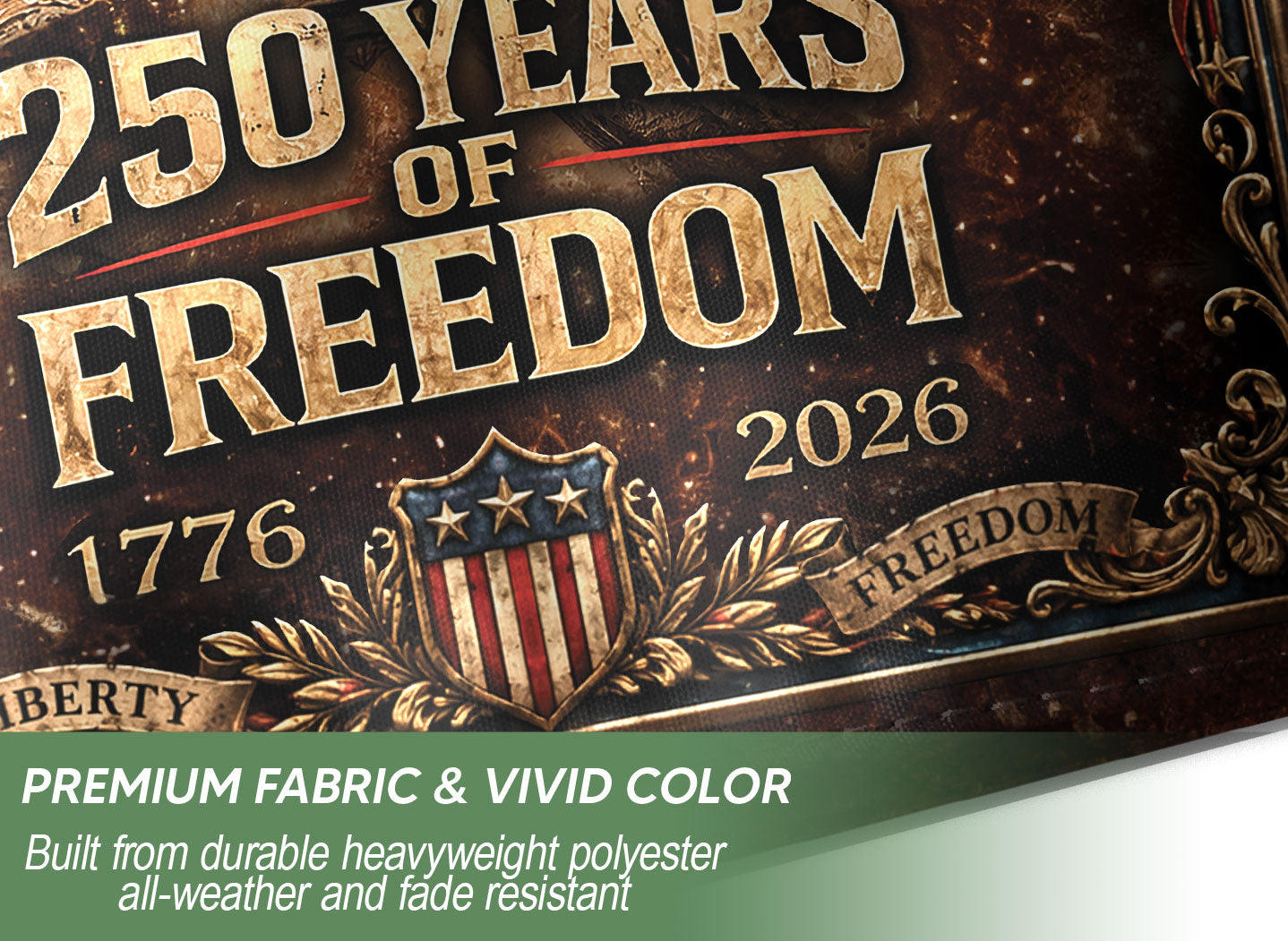 250 Years of Freedom Garden Flag - USA Torch & Eagle Patriotic Outdoor Decor 1776-2026