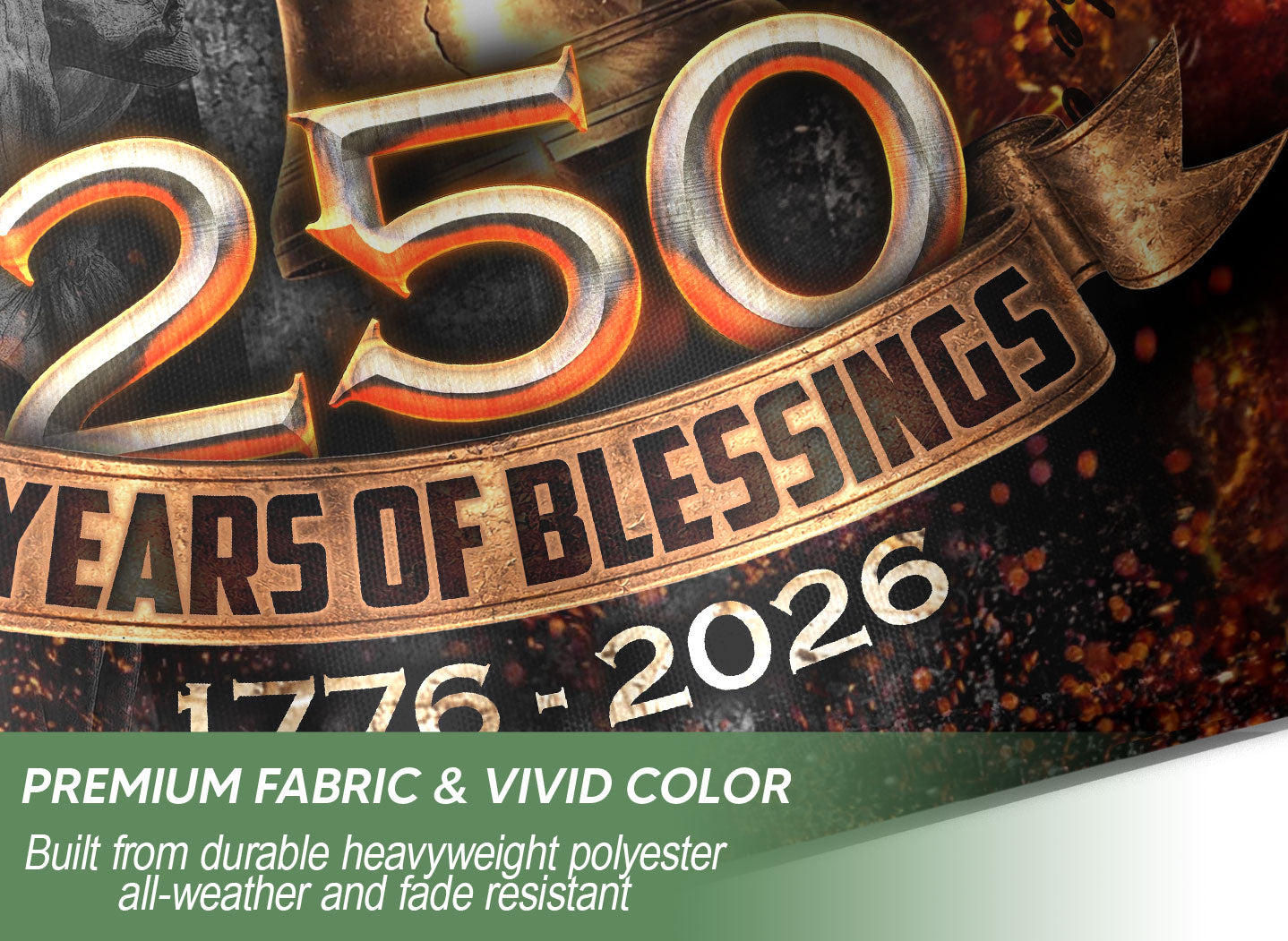 250 Years Garden Flag Eagle Liberty Bell Cross One Nation Under God Decor 1776-2026