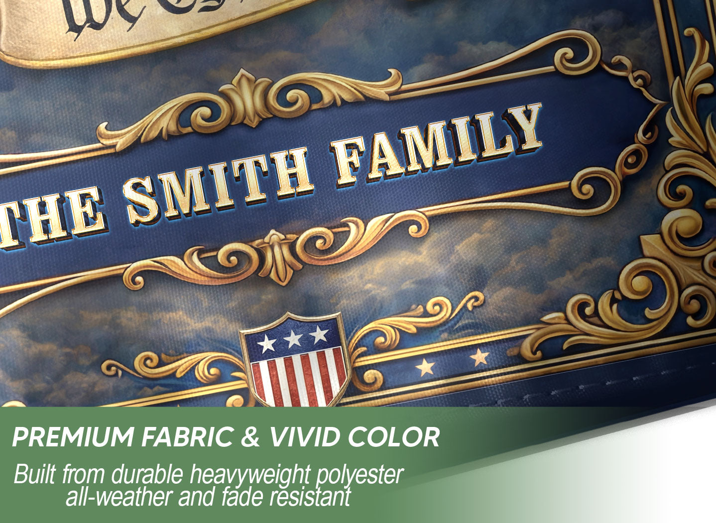 250 Years 1776-2026 Custom Family Name We The People Liberty Bell Patriot Eagle Garden Flag