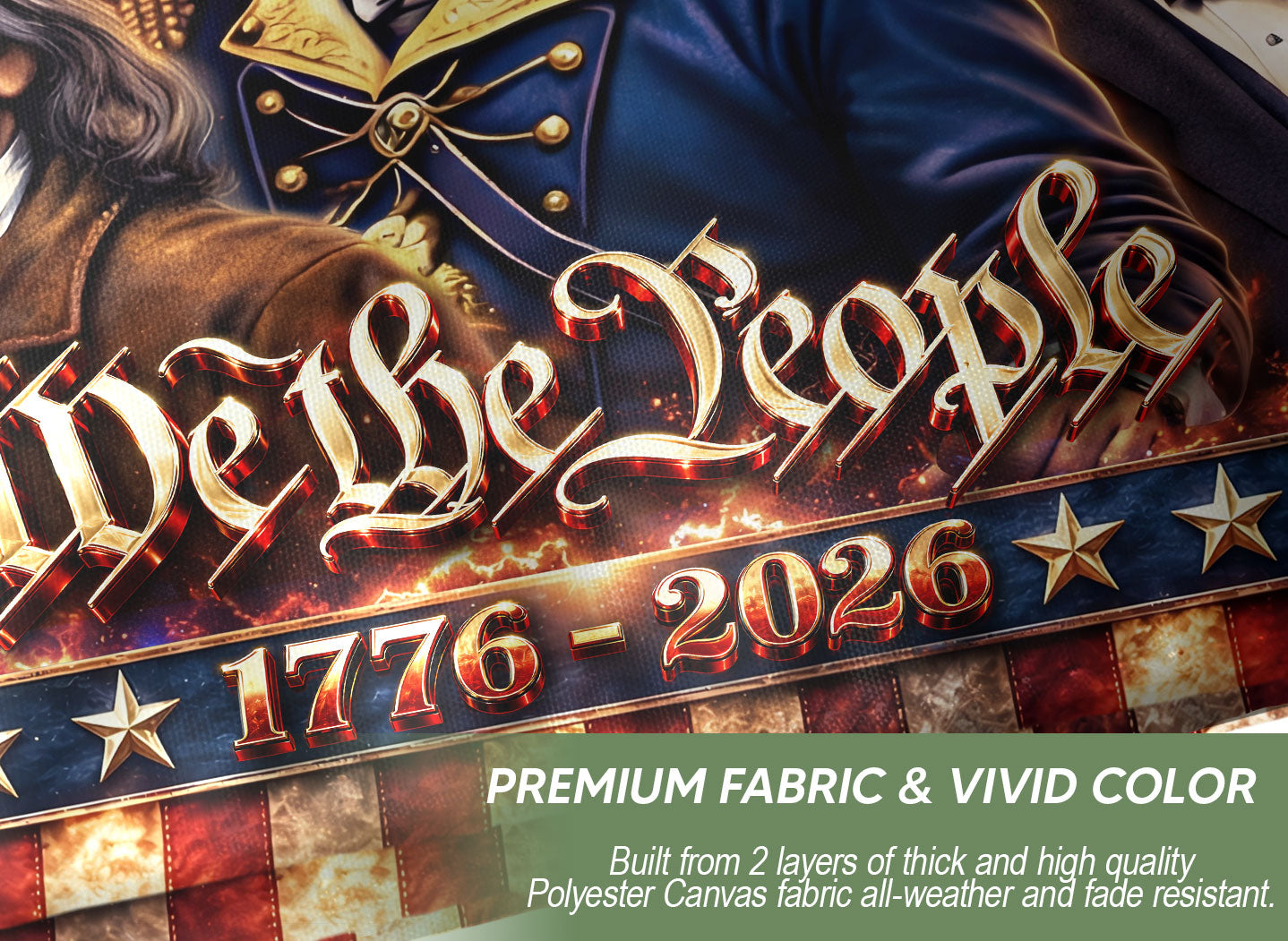 250 Years of Freedom Flag 1776-2026 Patriotic US Founding Fathers We The People Banner