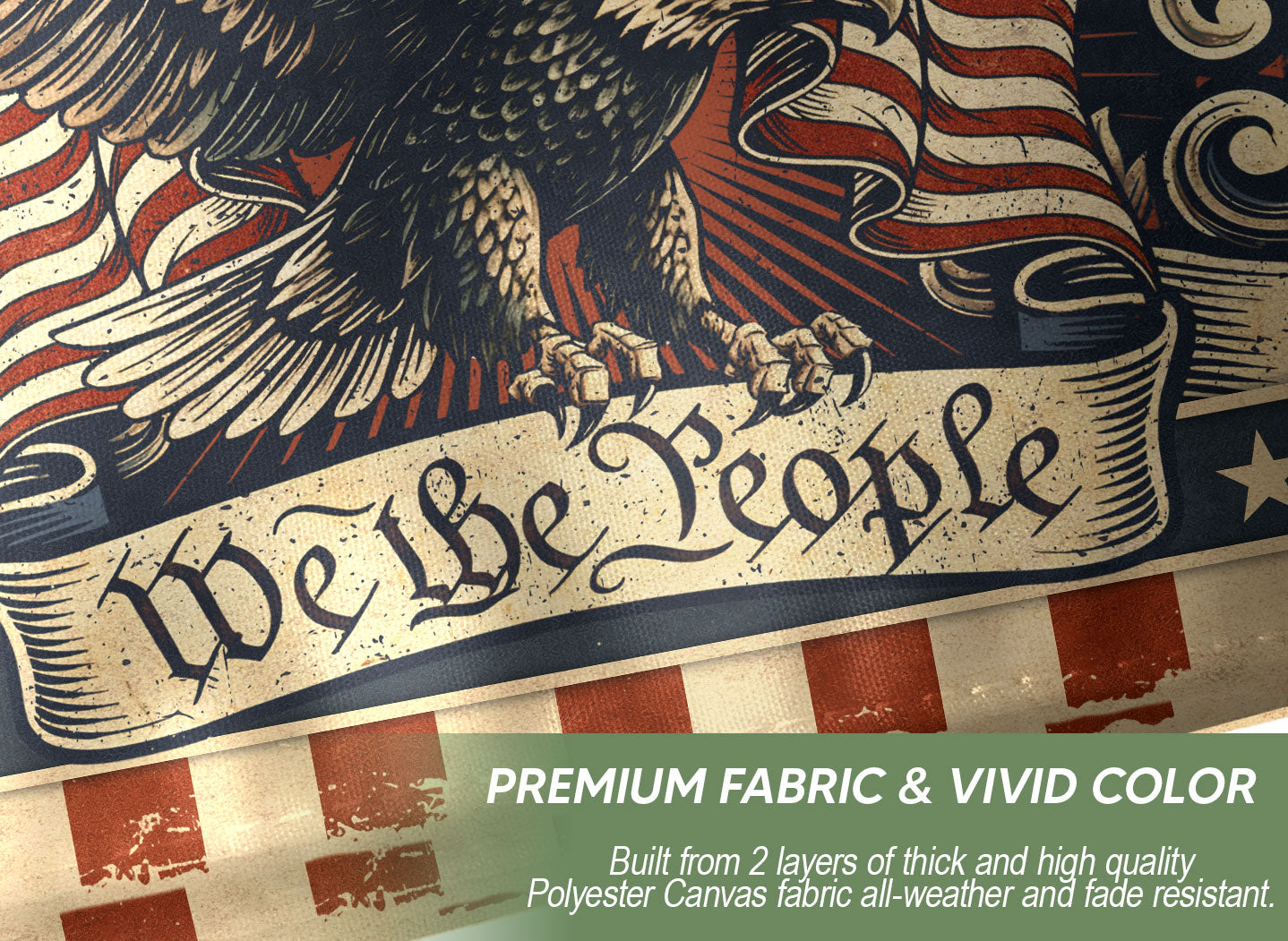 250 Years We The People Flag 1776-2026 Vintage American Eagle Liberty Bell Banner