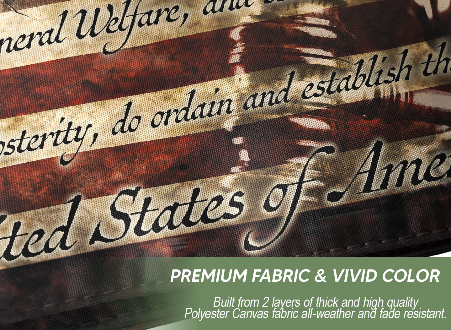 250 Years 1776-2026 American Flag We The People Constitution Preamble Patriotic Banner