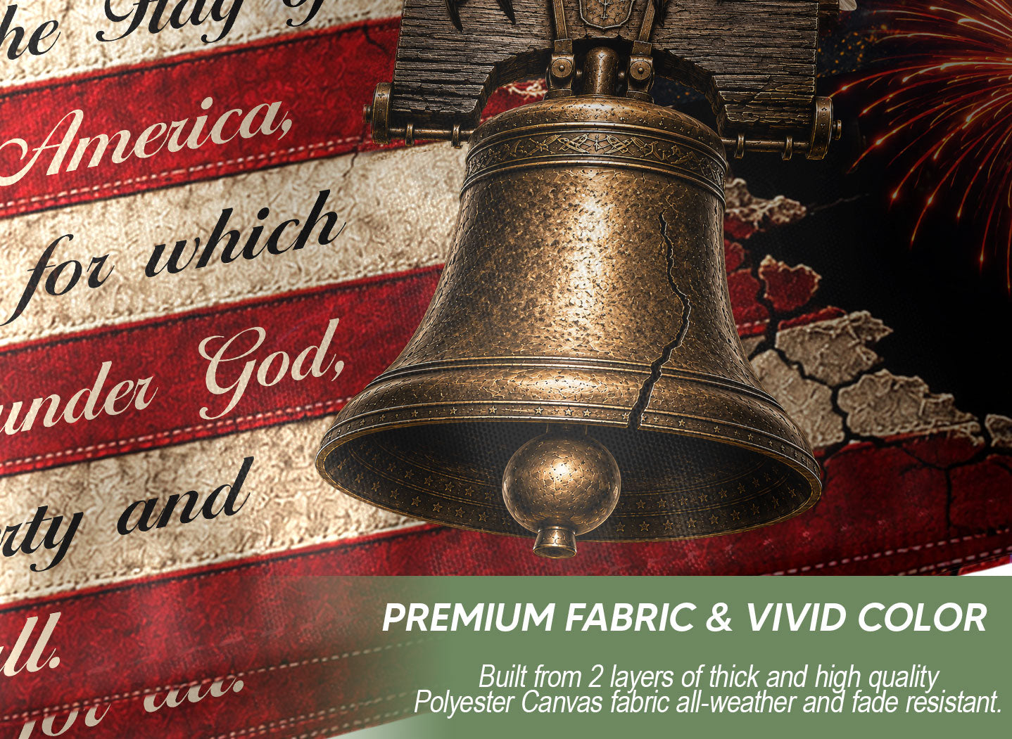 250 Years of Freedom Flag 1776-2026 Pledge of Allegiance Statue of Liberty US Banner