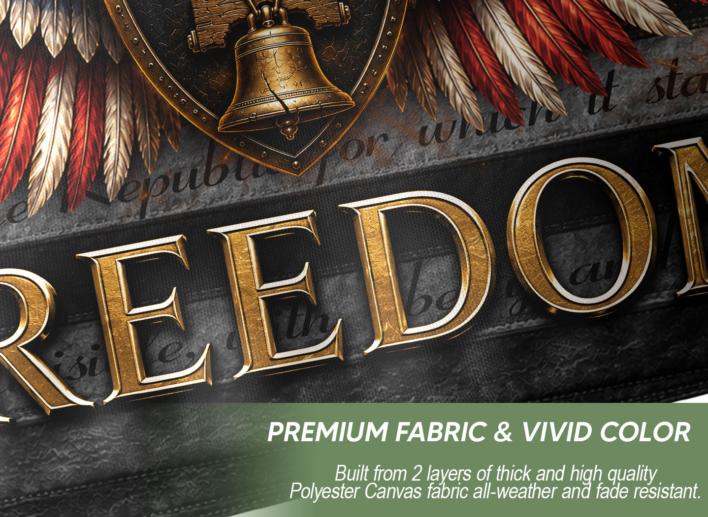 250 Years of Freedom Flag 1776-2026 Patriotic Eagle Wings Shield Liberty Bell Banner