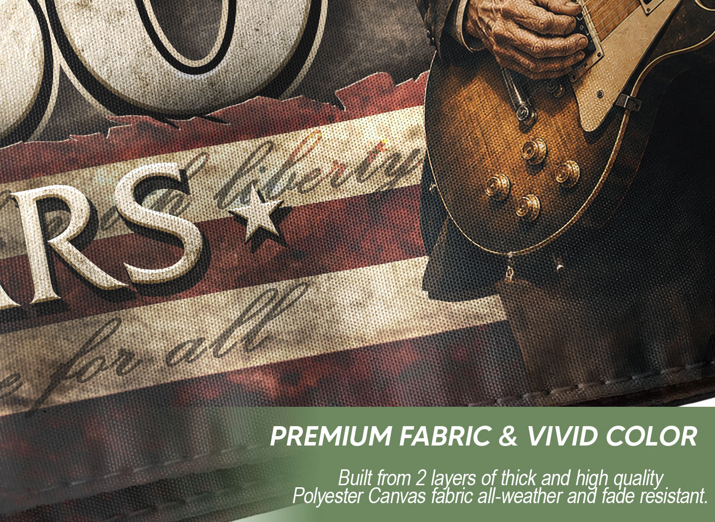 Patriotic 250 Years of Freedom Flag 1776-2026 Abraham Lincoln Guitar Bald Eagle US Banner