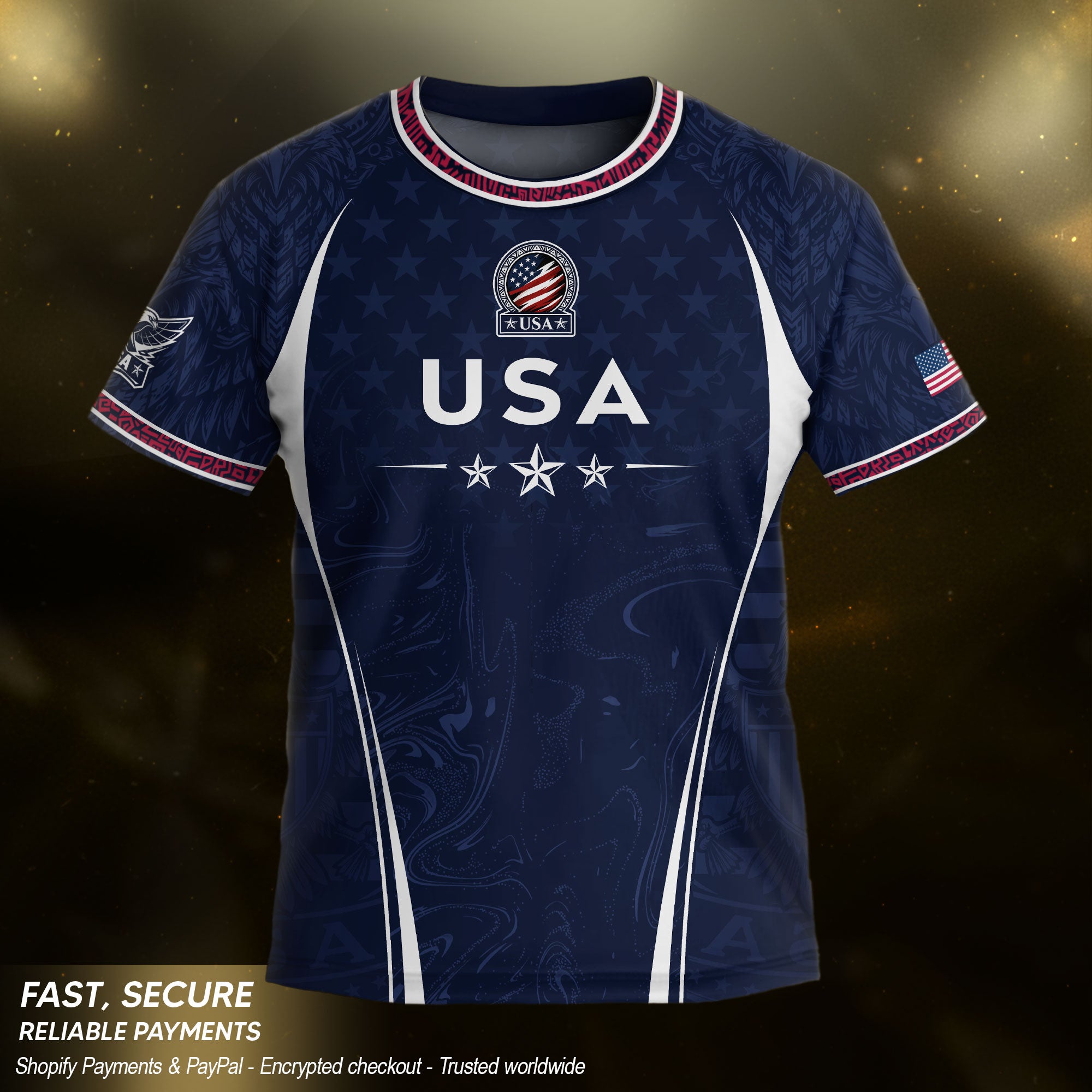 United States Kids Soccer Jersey Set Navy USA Soccer Ball Youth Football Kit