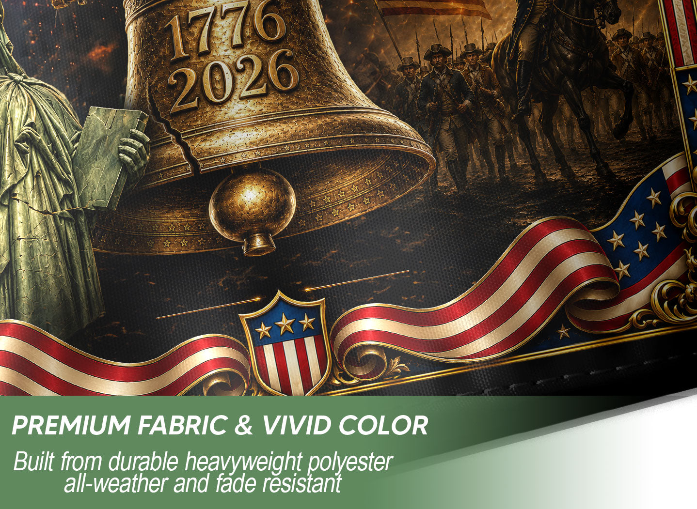 250 Years of Freedom Garden Flag 1776-2026 Patriotic Bald Eagle Liberty Bell US Decor
