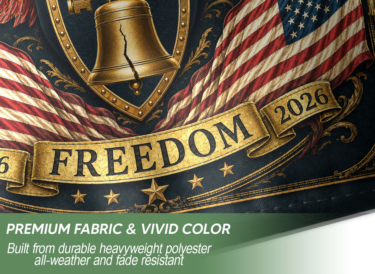 250 Years of Freedom Garden Flag 1776-2026 George Washington Liberty Bell Patriotic Decor