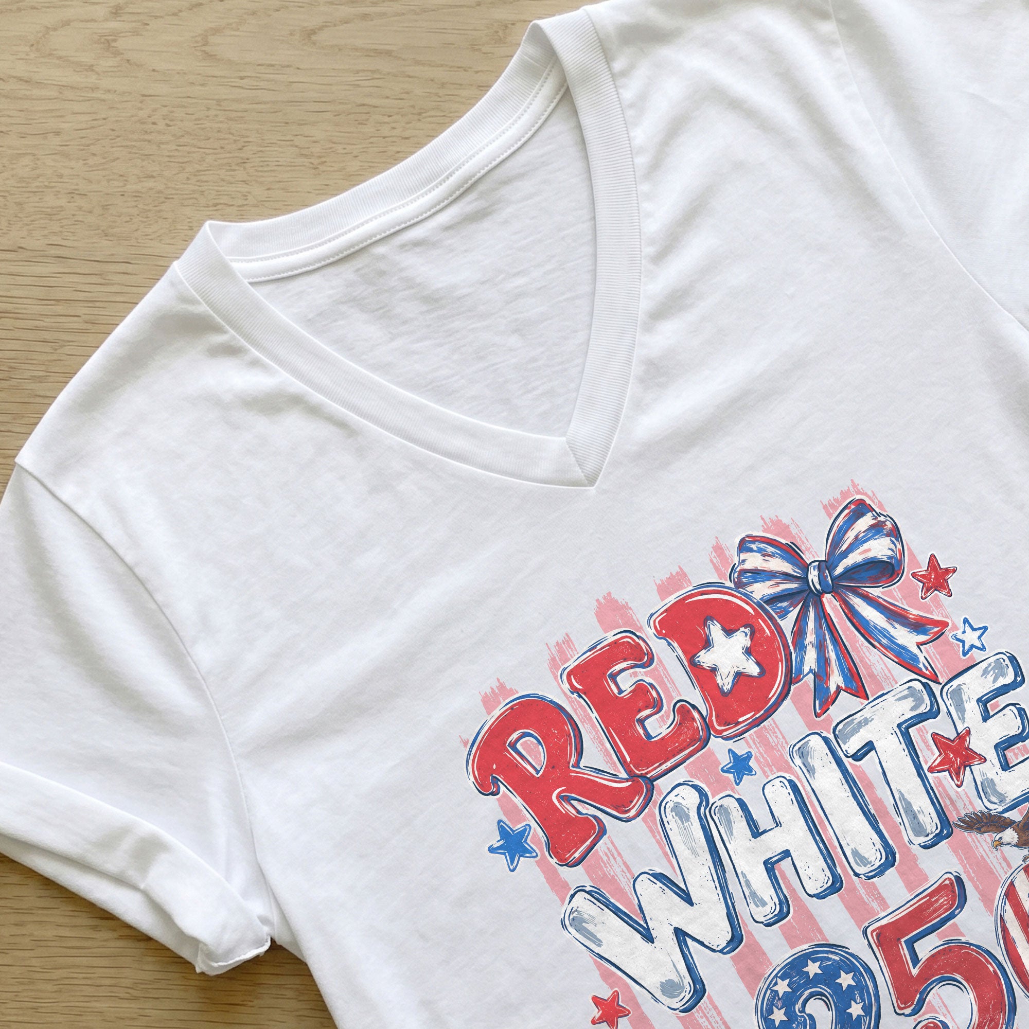 Red White & 250 USA Celebration Graphic Tee Vintage Patriotic Shirt for Women