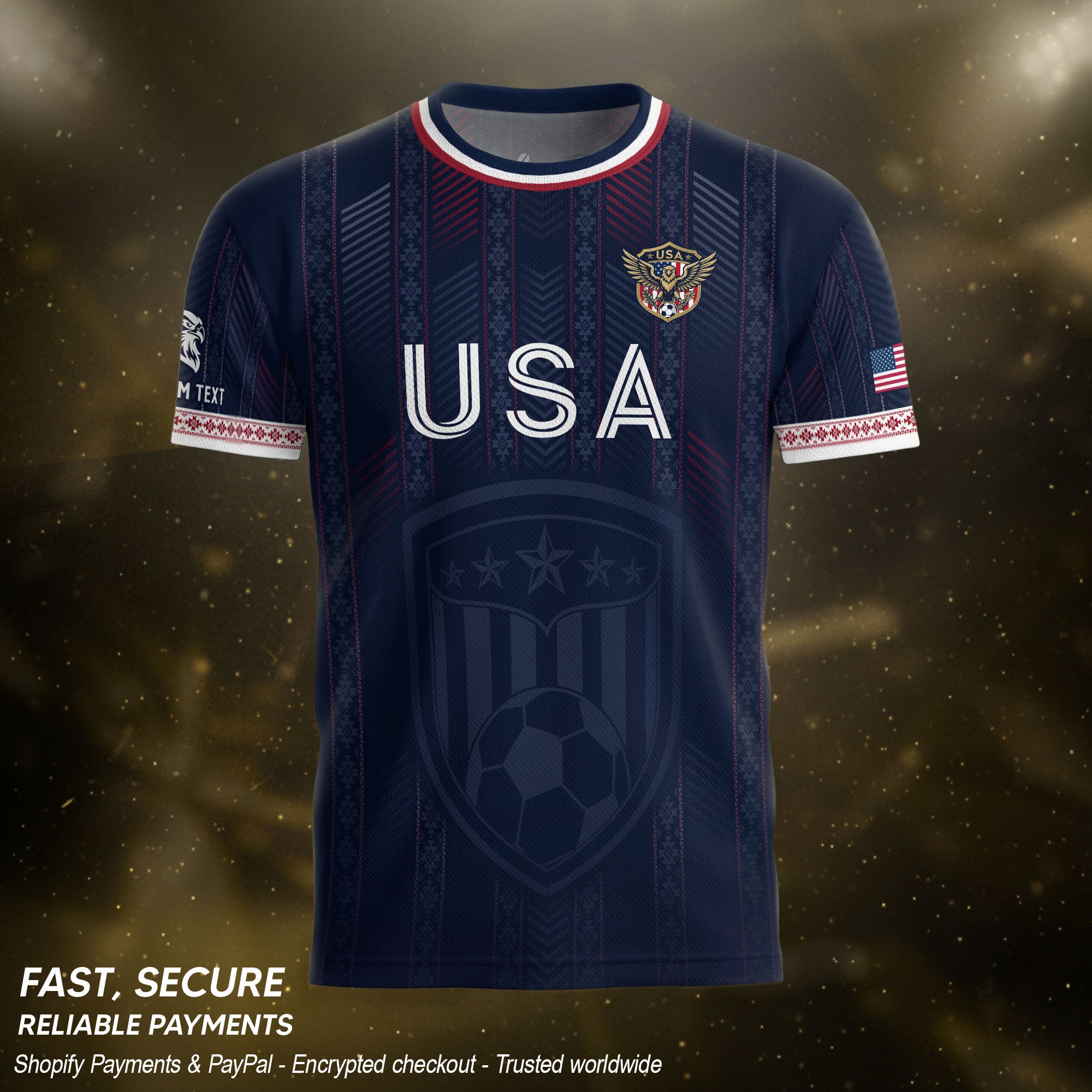 Men Athletic Sport T Shirt Outfits Personalized Custom Name USA Soccer Jersey