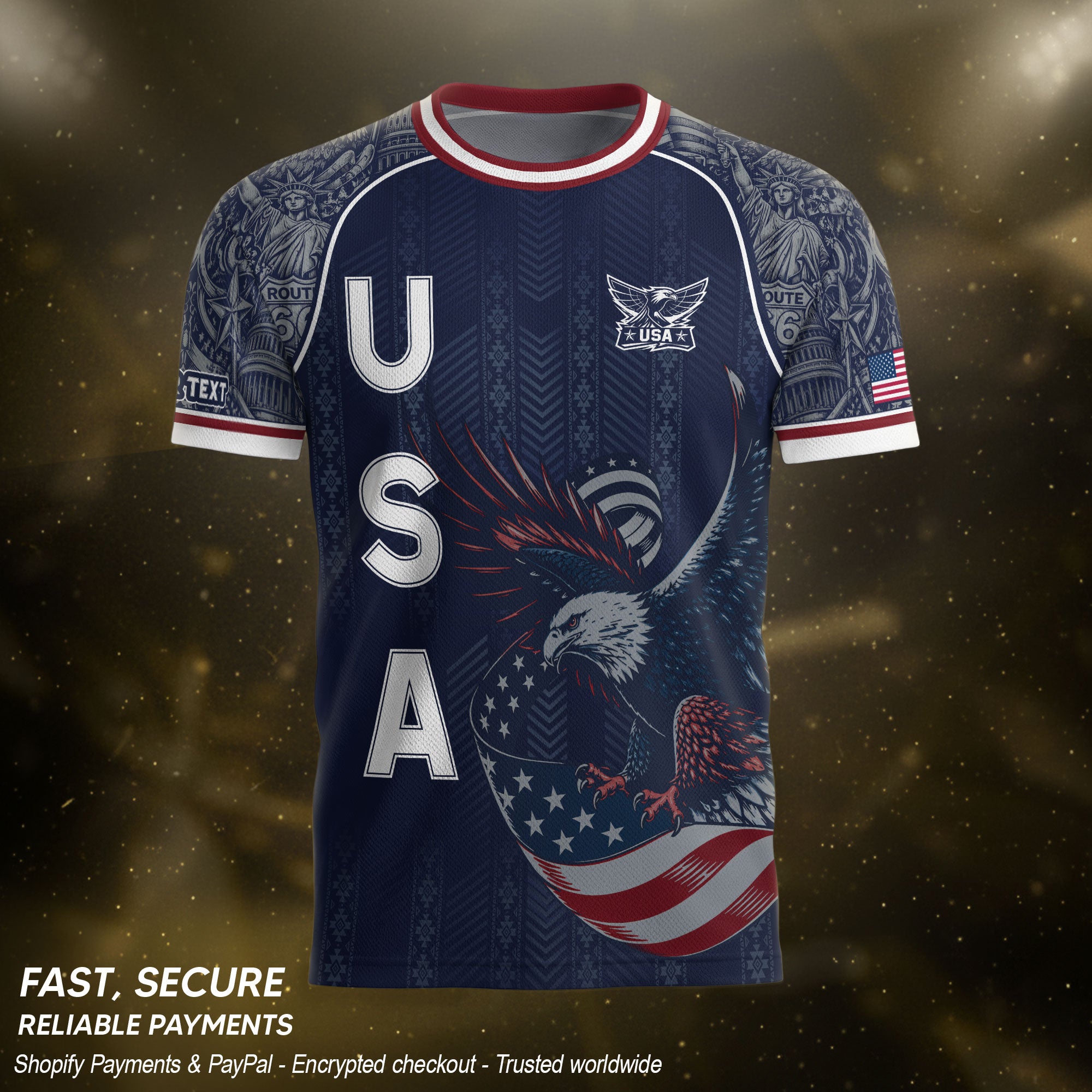 USA Eagle Soccer Jersey Style Adult Shirts Custom Name Number Personalized Top