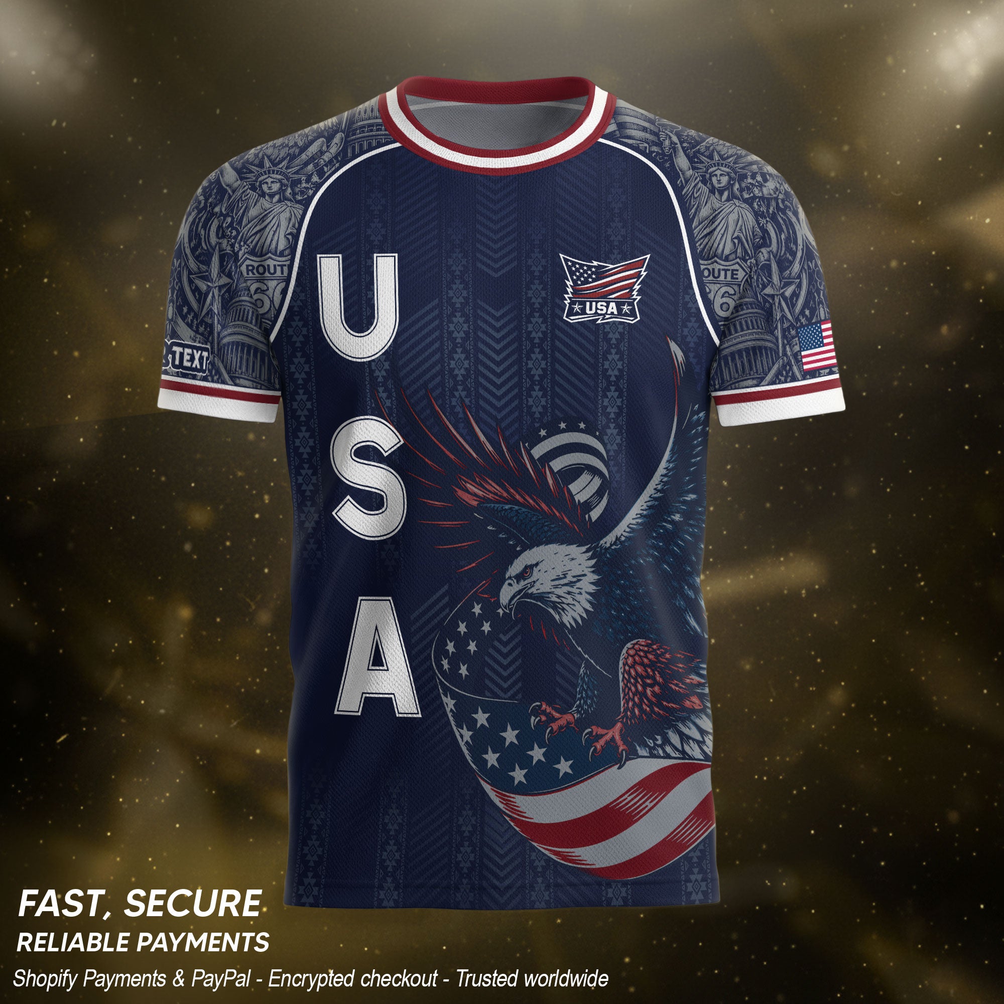 USA Eagle Soccer Jersey Style Adult Shirts Custom Name Number Personalized Top