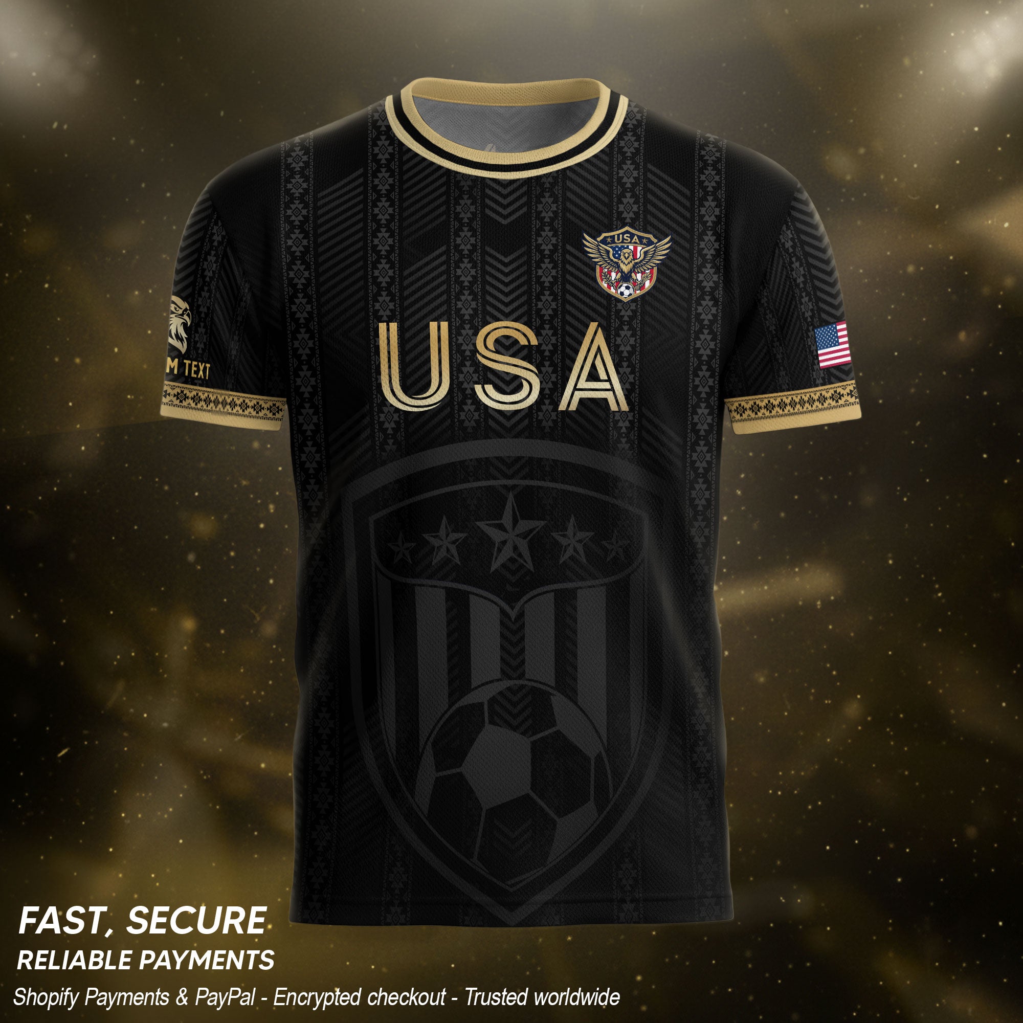USA Soccer Jersey Style Men Athletic T Shirt Outfits Personalized Custom Name Tee