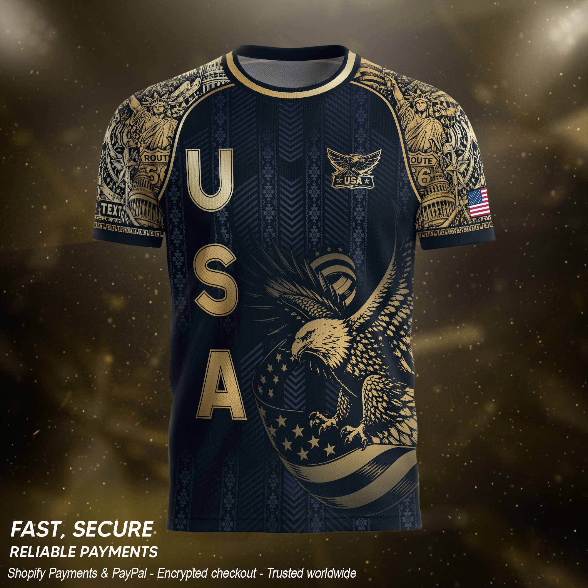 USA Eagle Soccer Jersey Style Adult Shirts Custom Name Number Personalized Activewear