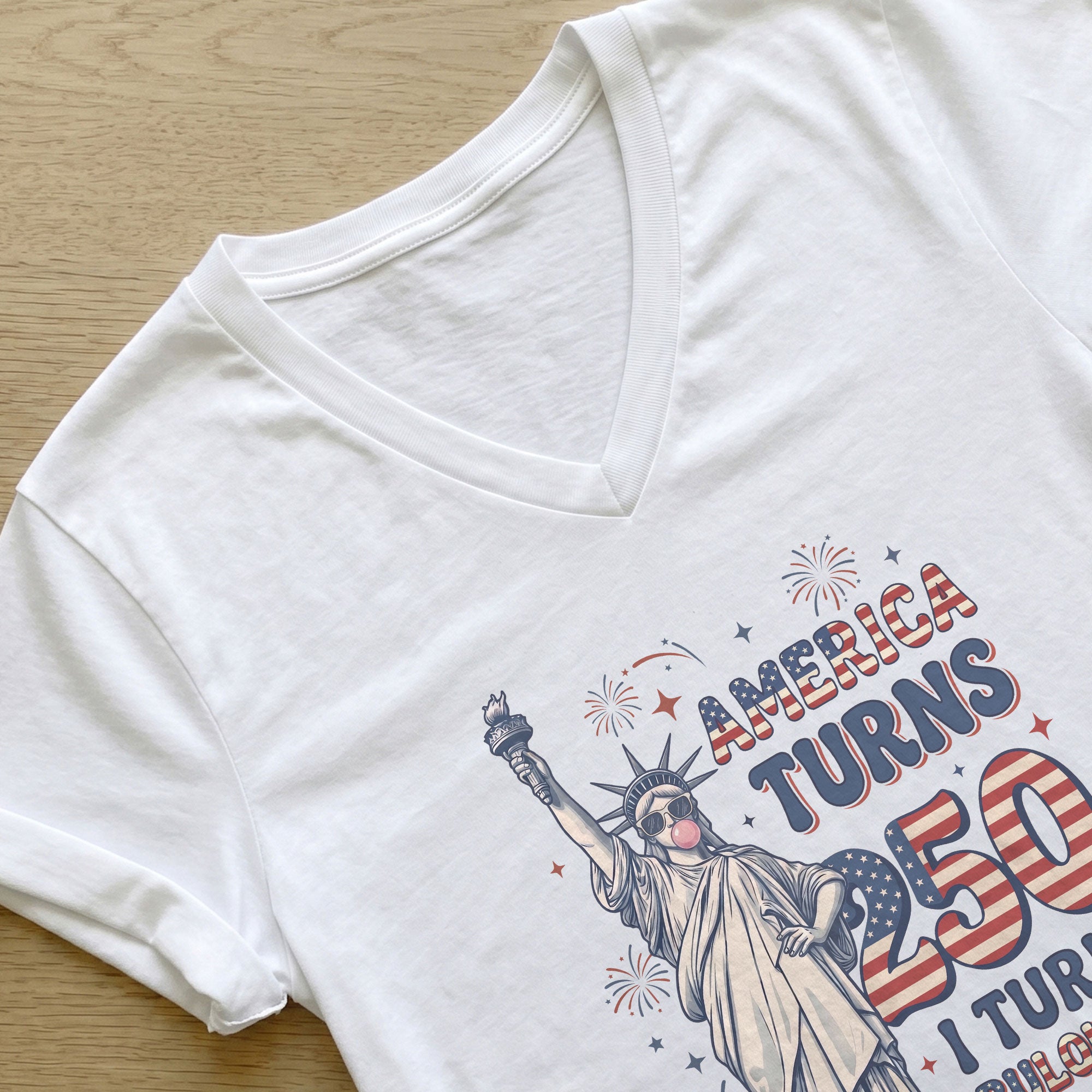 America Turns 250 I Turn Fabulous 50 Statue of Liberty Patriotic Birthday Shirt