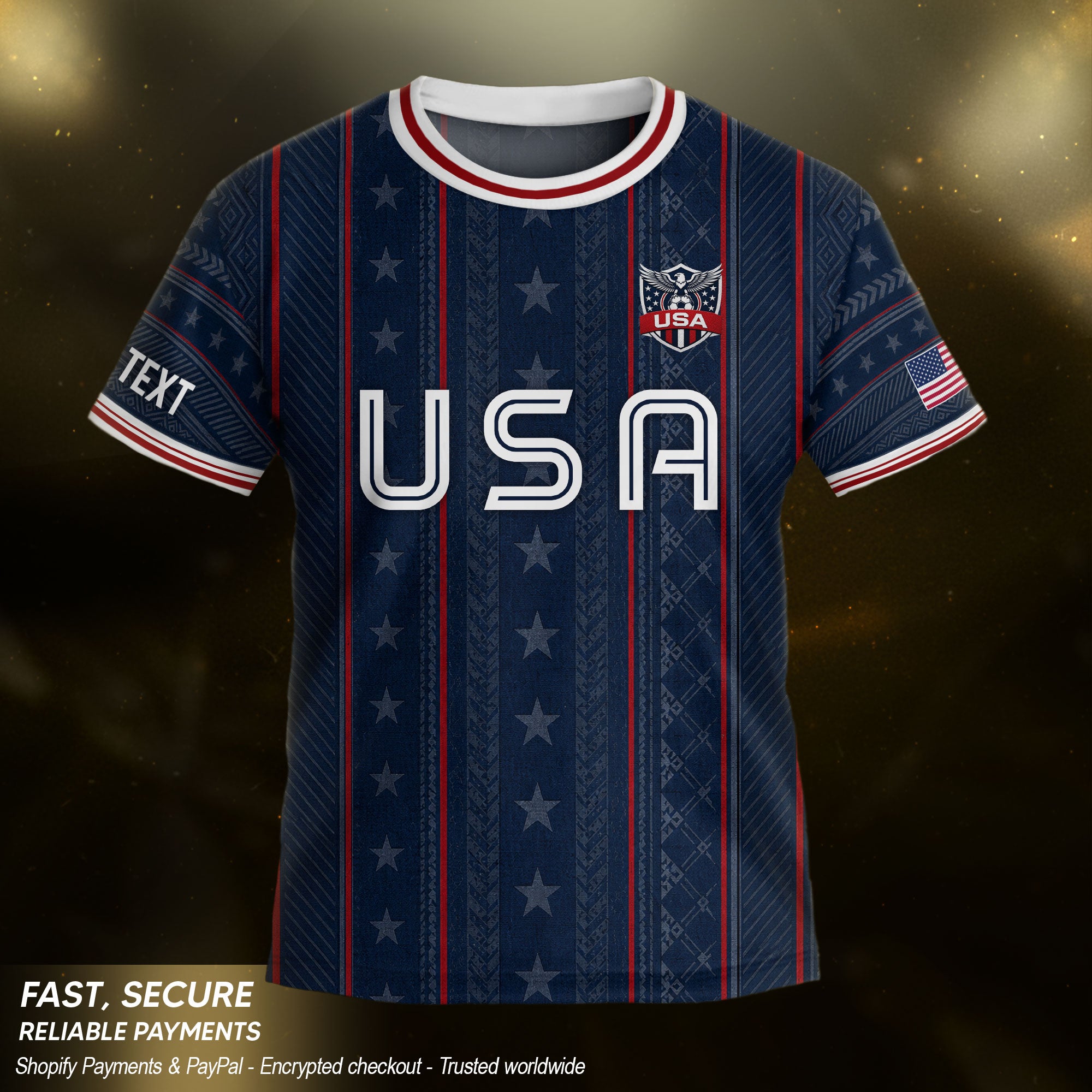 Custom Navy Blue and White USA Soccer Jersey Set Kid Personalized Name Number