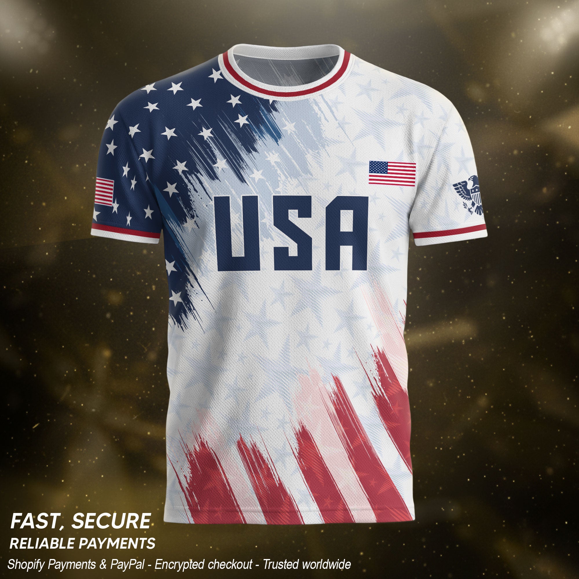 USA Soccer Jersey Adult Patriotic Eagle Athletic Shirt United States Soccer Tee
