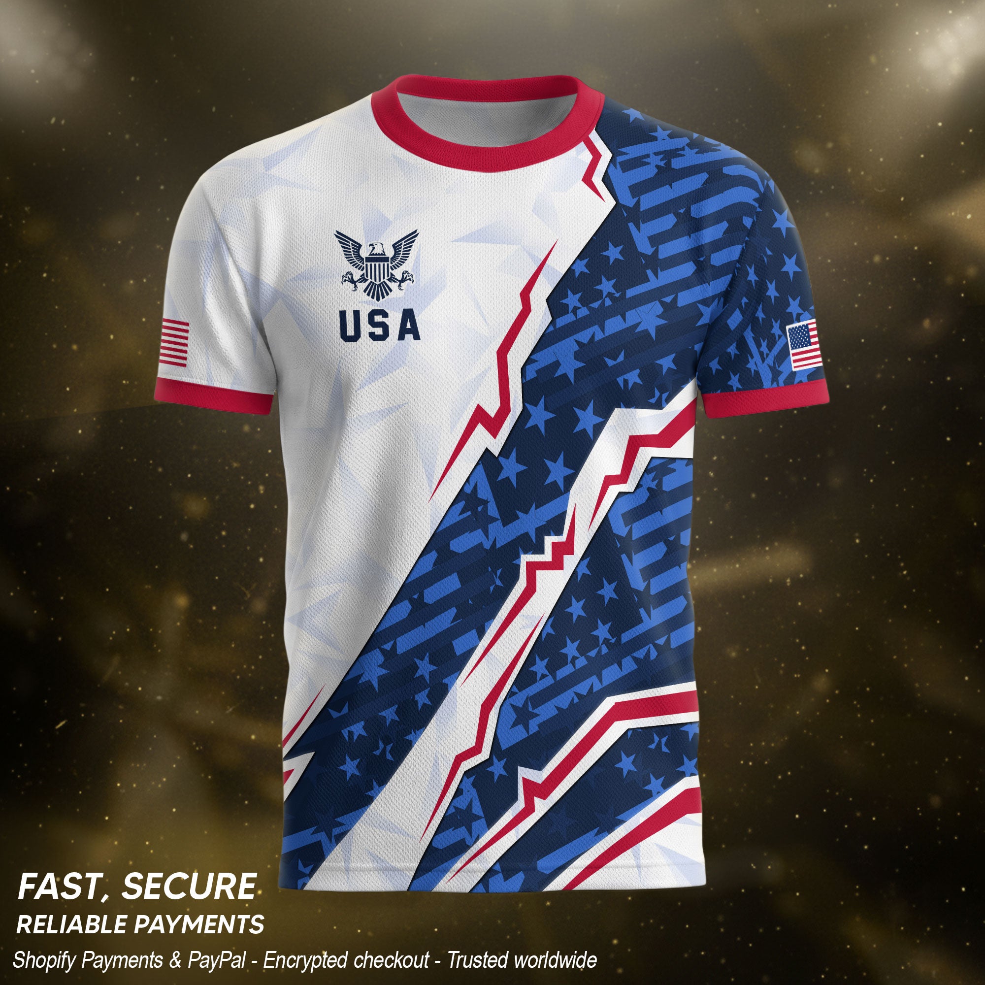 USA Eagle Soccer Jersey Adult American Pride Patriotic Soccer Fan Graphic Shirt
