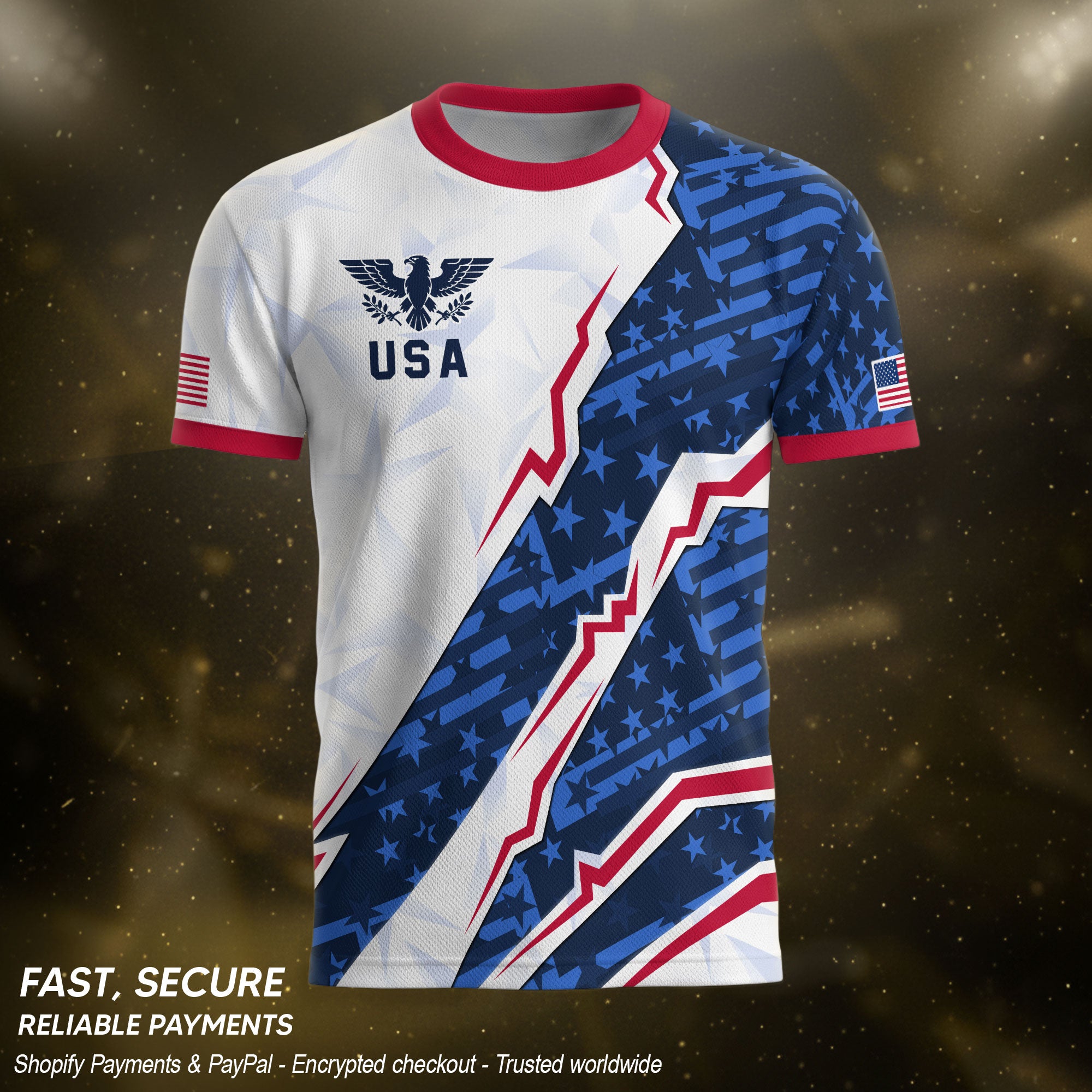 USA Eagle Soccer Jersey Adult American Pride Patriotic Soccer Fan Graphic Shirt