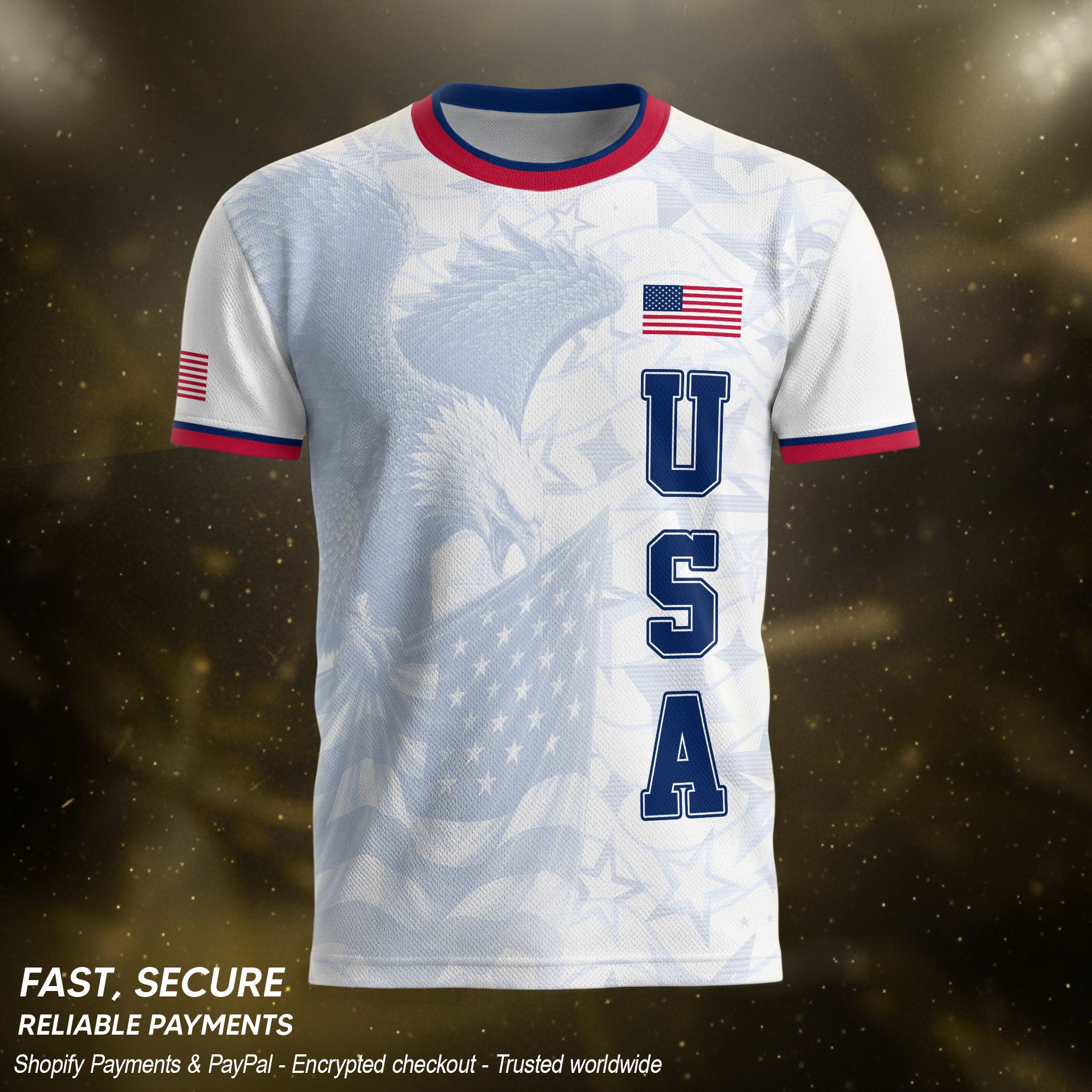 USA Eagle Soccer Jersey Adult Patriotic American Flag Soccer Fan Independence Day Shirt