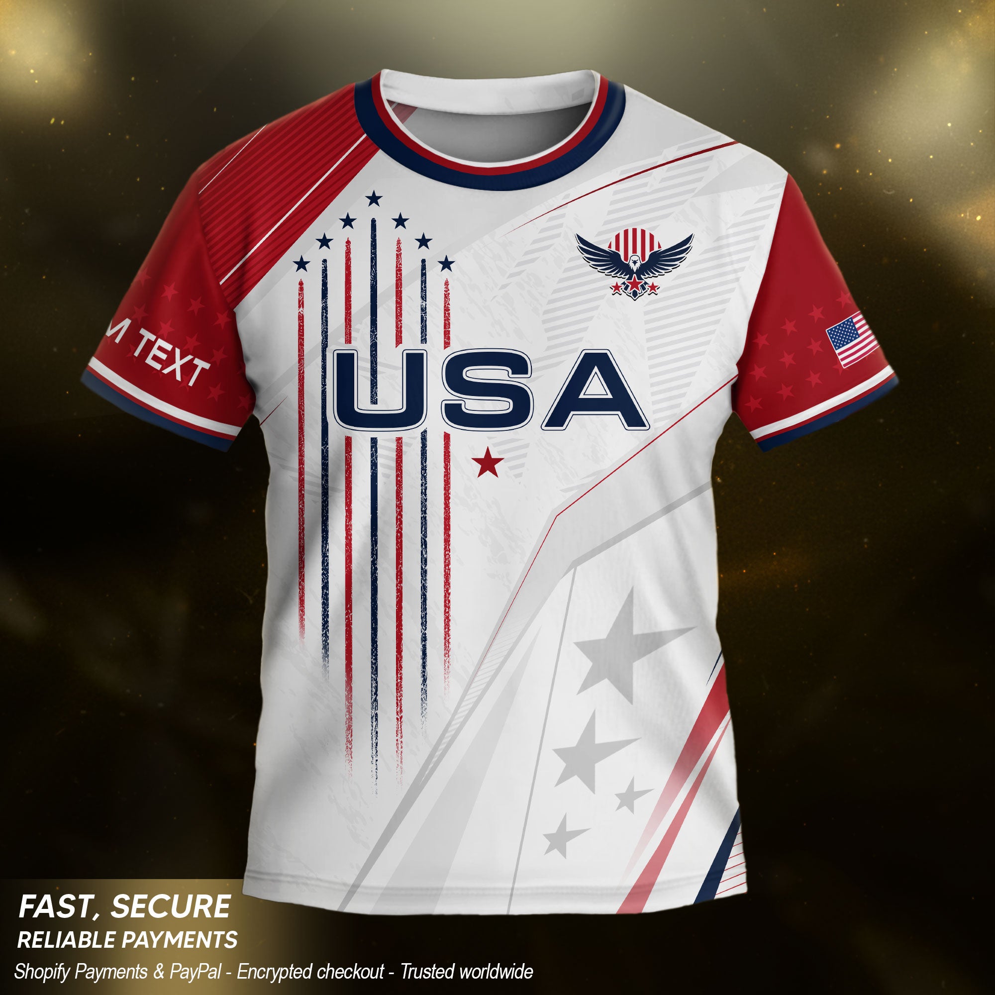 Custom Kids USA Soccer Jersey White Youth Patriotic Personalized Football Team Shirt