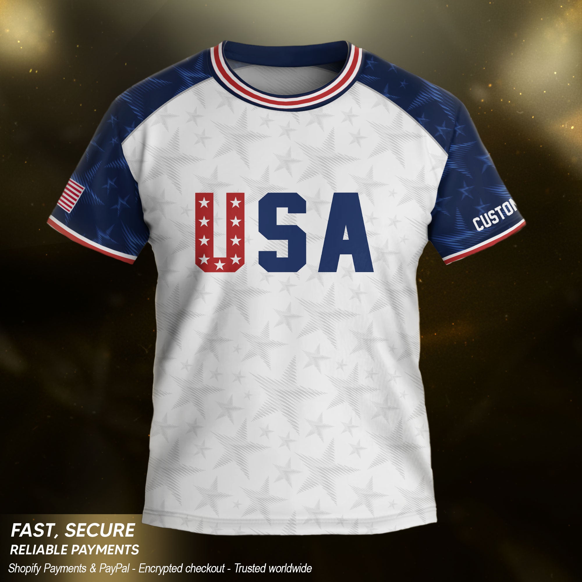 Custom Kid USA Soccer Jersey Heritage Collection White Navy Personalized Youth Tee