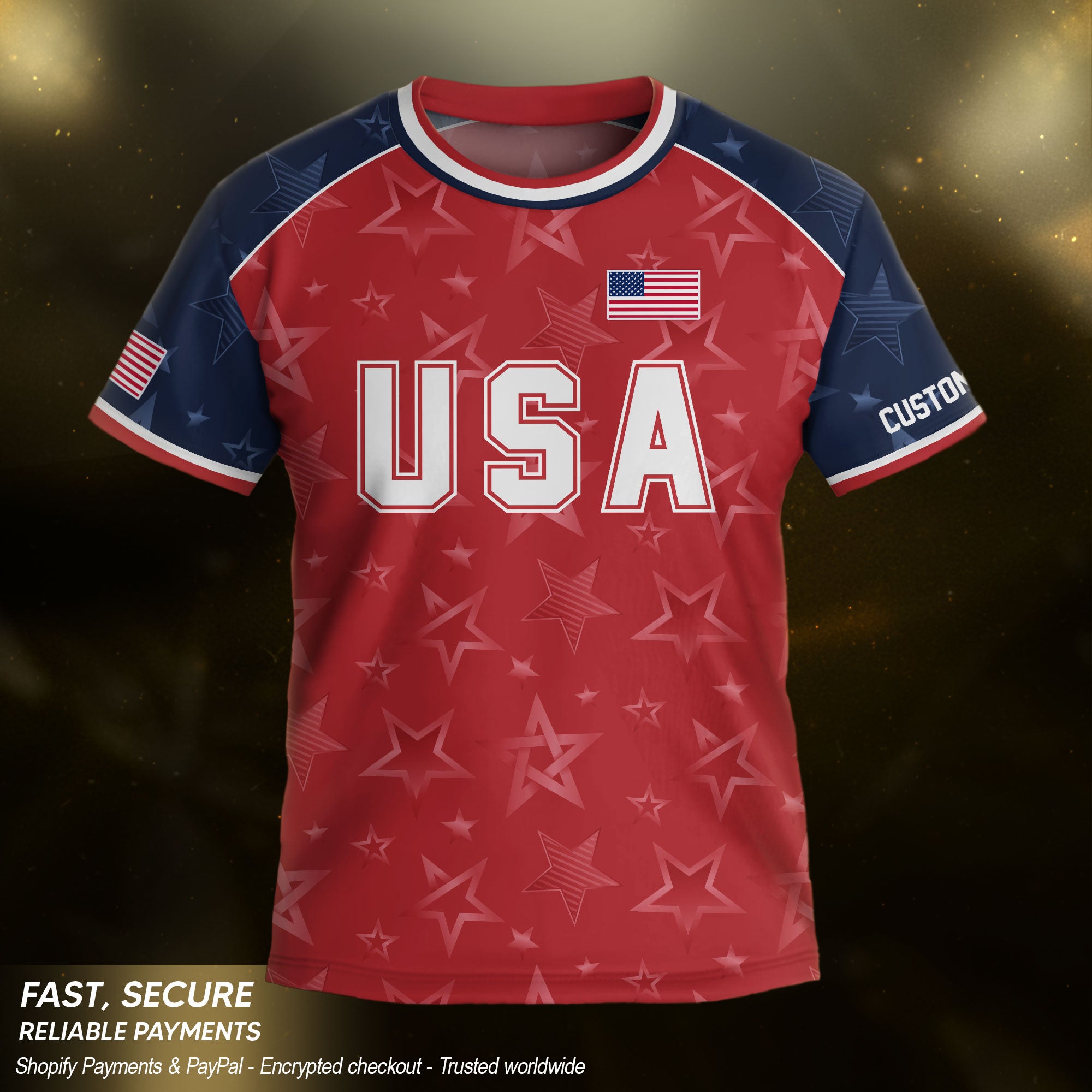 USA Custom Kid Soccer Jersey Heritage Collection Red Star Personalized Youth Sport Top