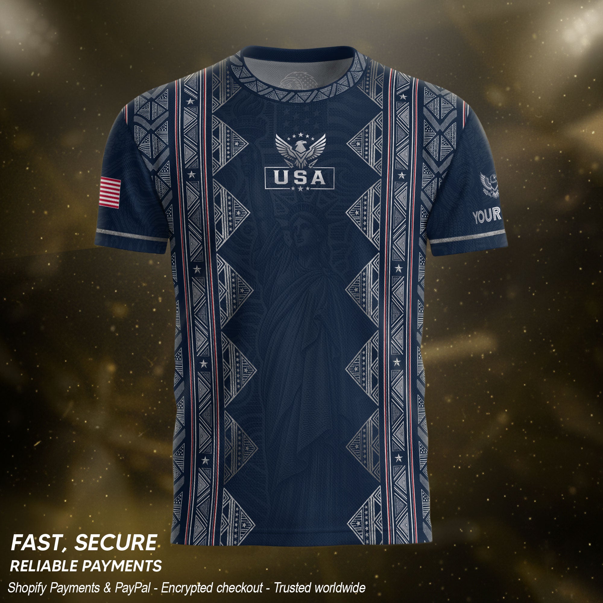 Personalized USA Soccer Jersey Adult Custom Name Number Patriotic Sports Team Uniform