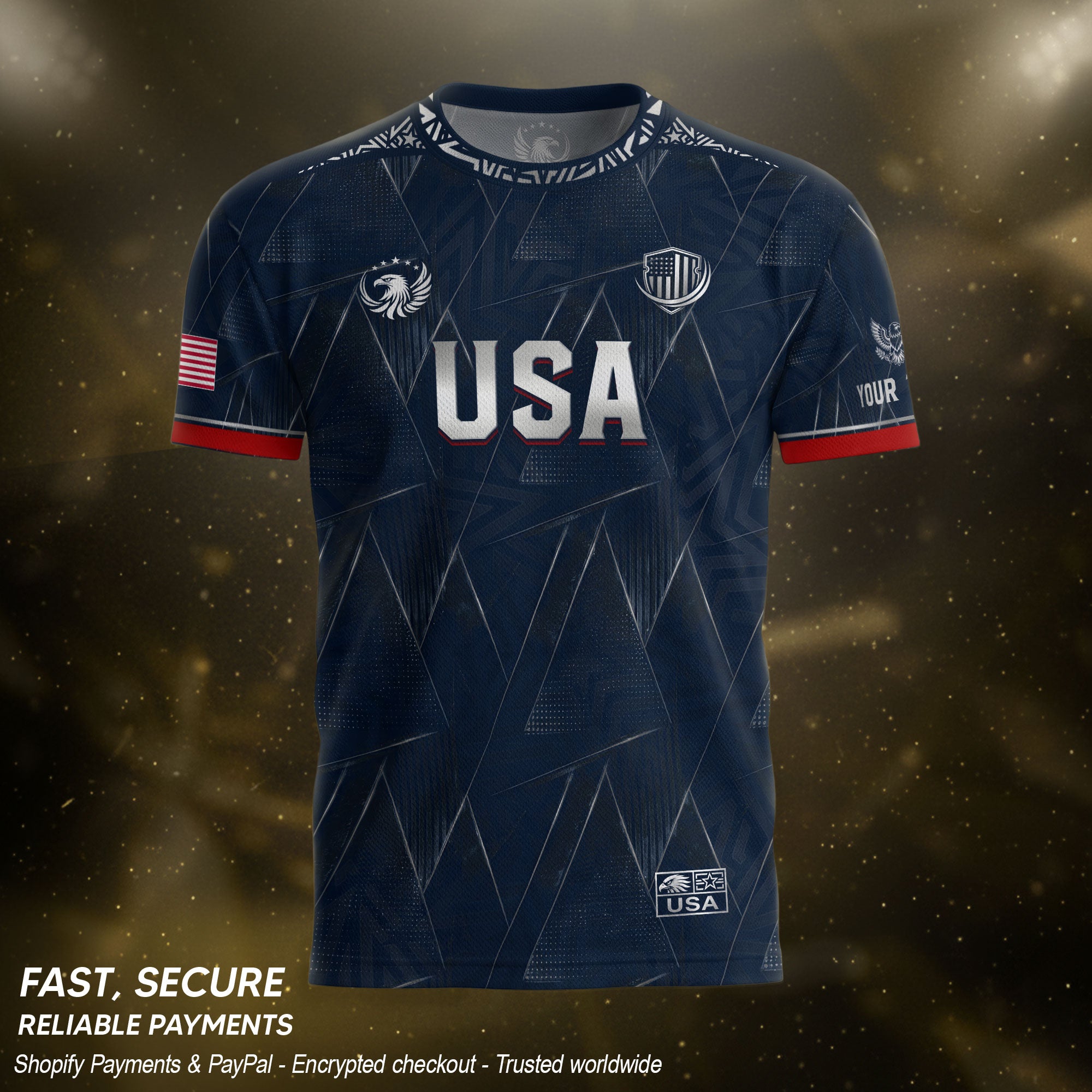 Personalized Patriotic USA Soccer Shirt Custom Adult Name Number Graphic Team Uniform