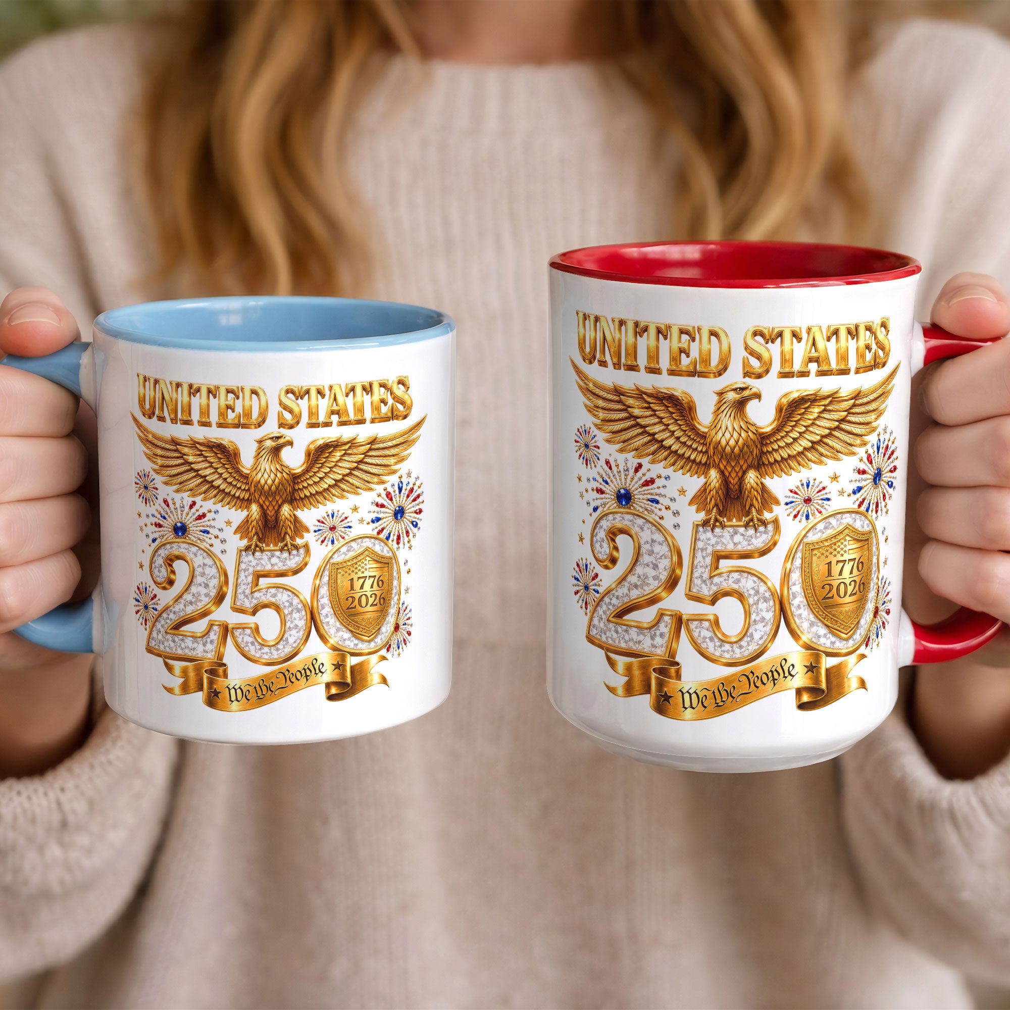 United States Proud Patriot Accent Mug - Epic Golden Eagle 1776 2026 Gift Cup