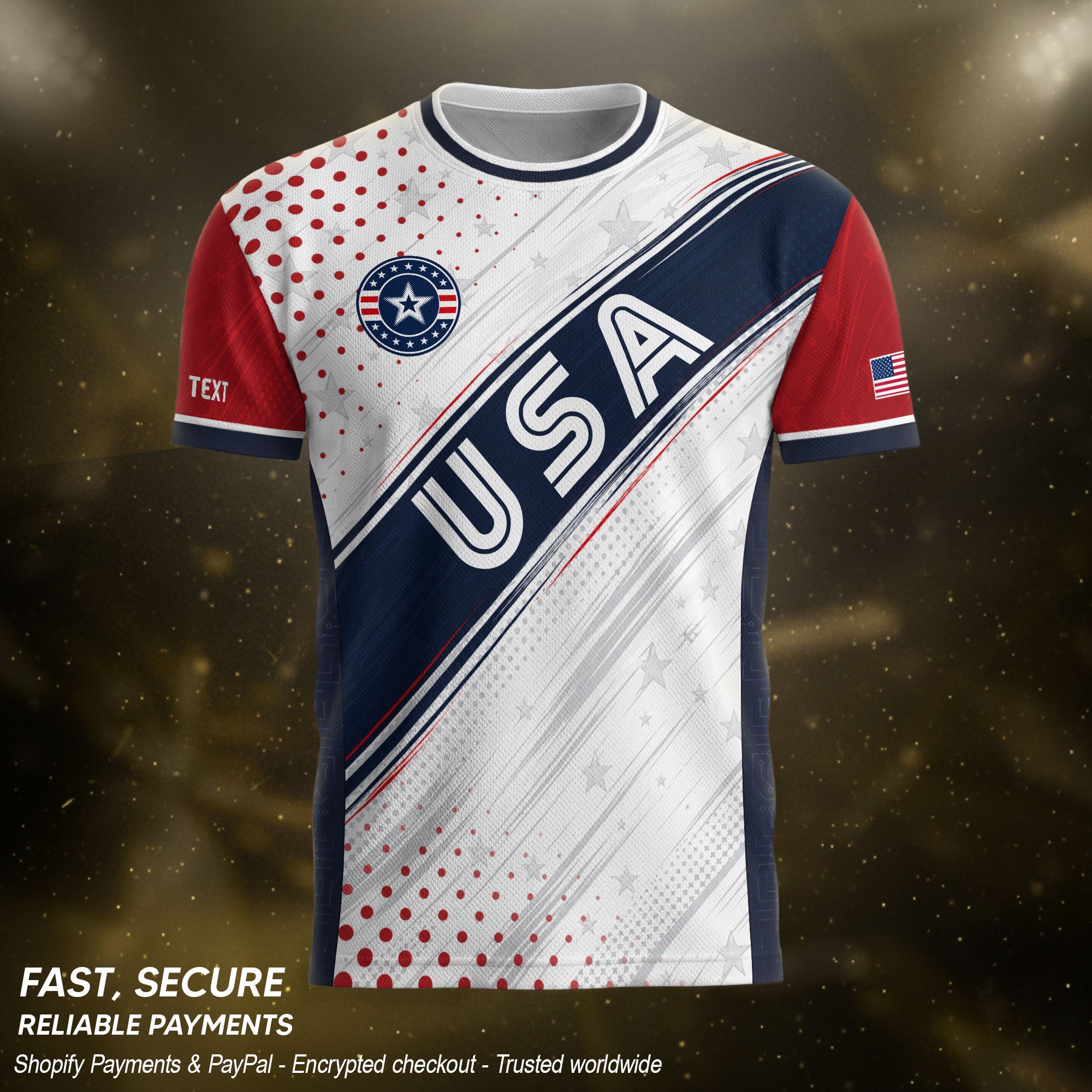 Custom Adult White Soccer Jersey - Personalized Name & Number USA Patriotic Sportswear