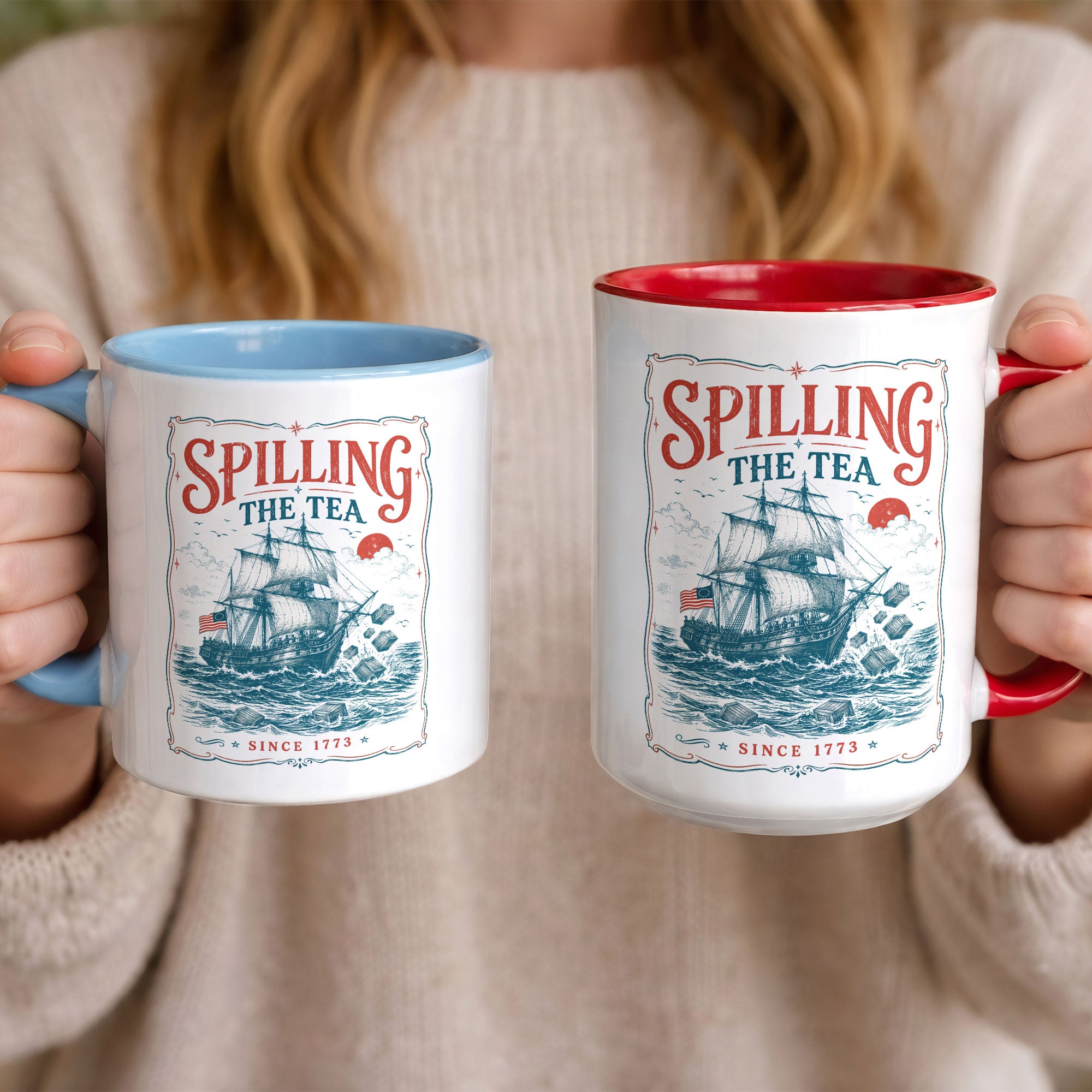 Historical Spilling The Tea Since 1773 Accent Mug Patriotic Ceramic Beverage Cup