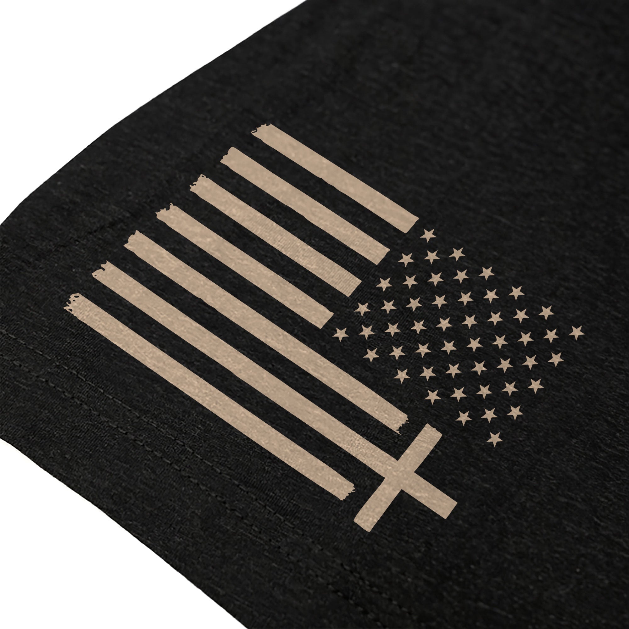 Faith Over Fear Shirt Christian Cross Crown Of Thorns Psalms 118 Patriotic US Flag Tee