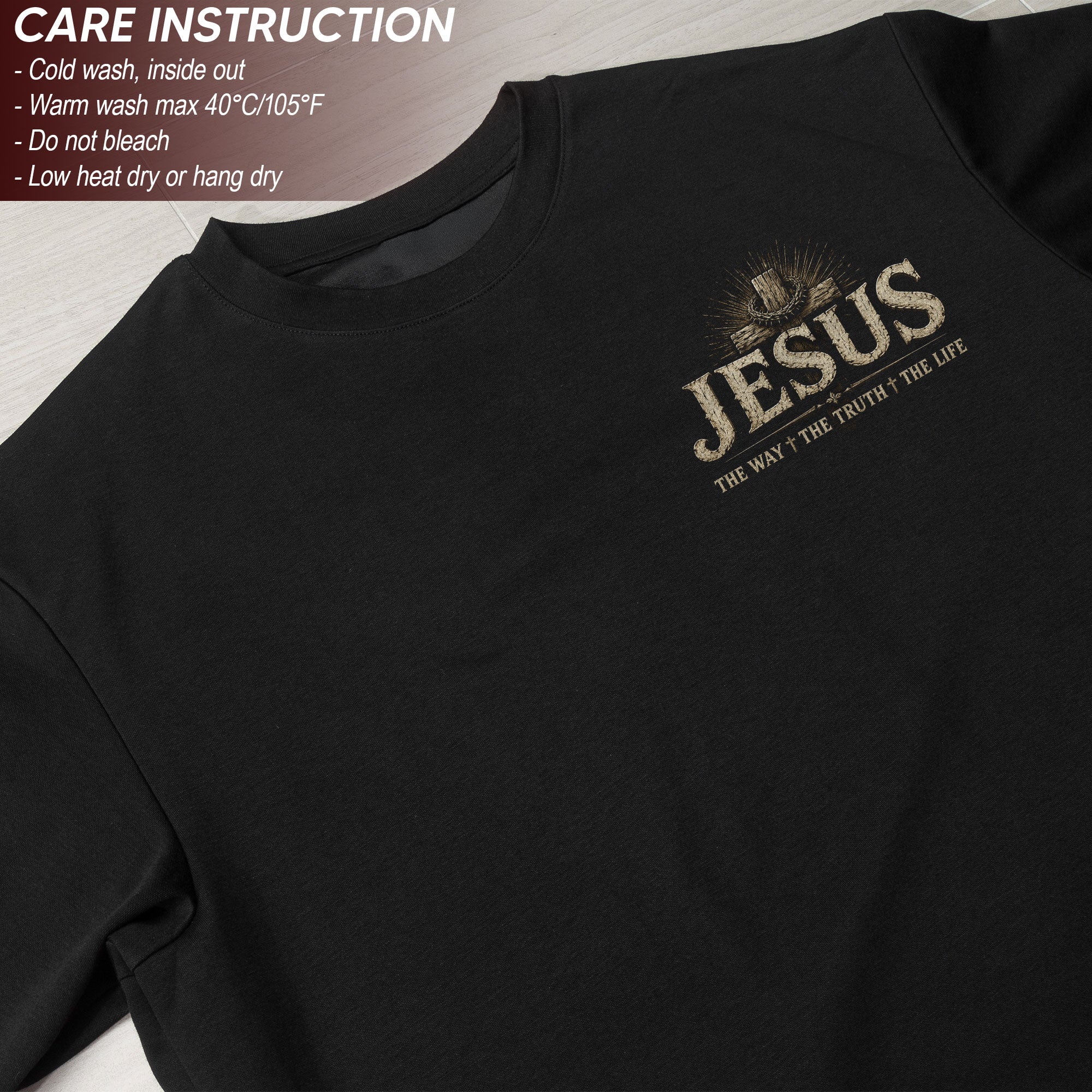 Jesus Side Profile Crown Of Thorns The Way The Truth The Life Christian T Shirt Men