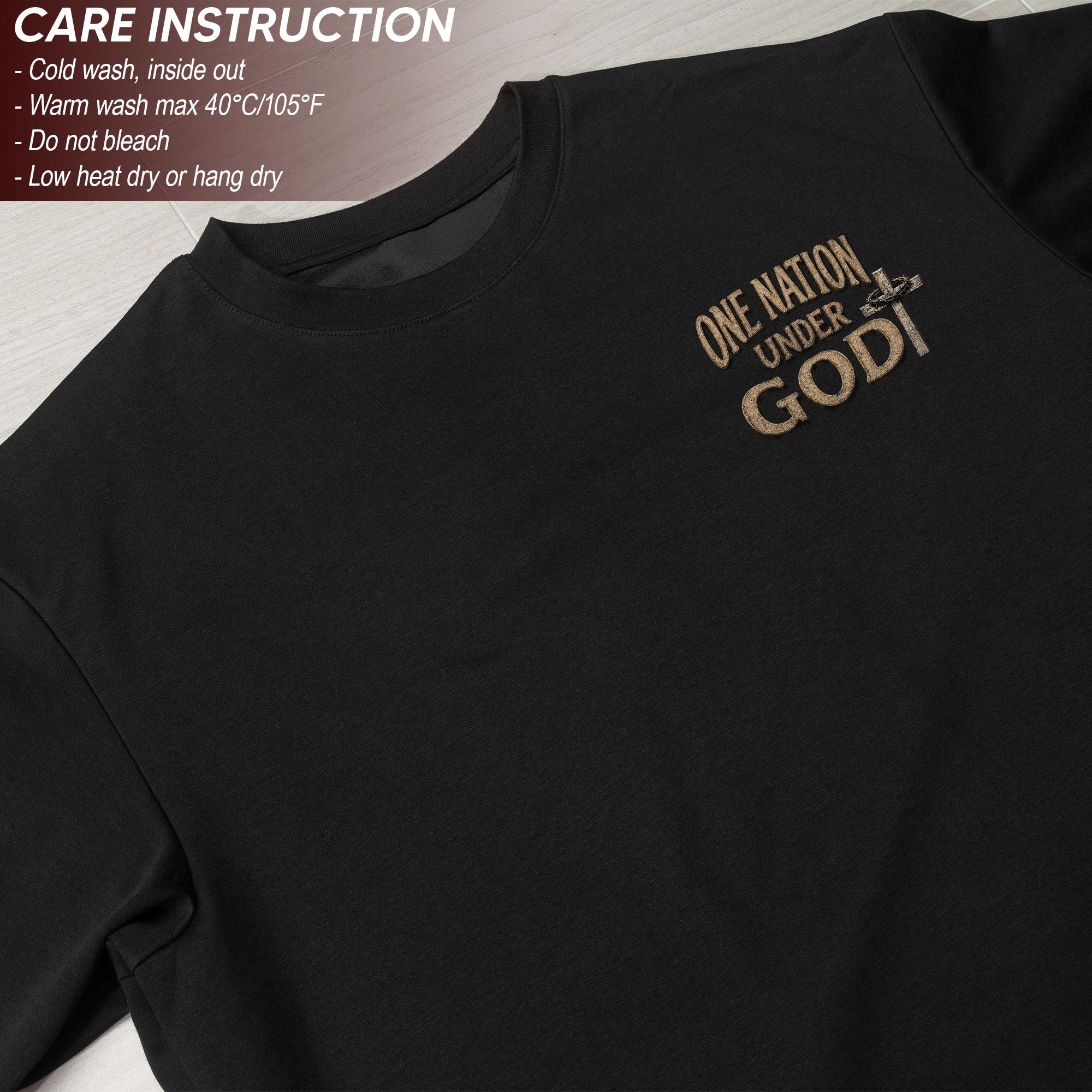 One Nation Under God Shirt Patriotic Christian Men Shirt Angel Wings Cross Crown Of Thorns