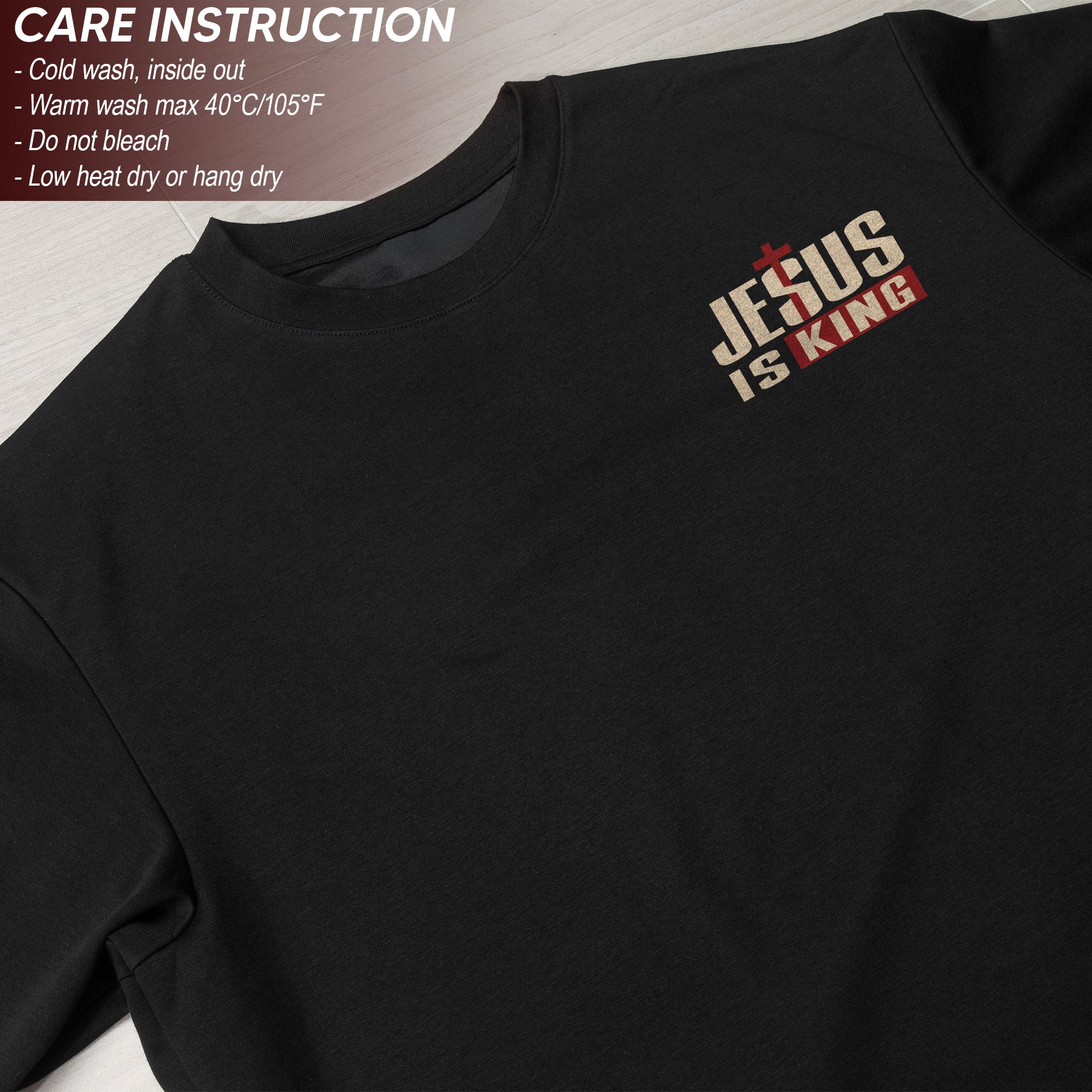 Jesus Is King Shirt Patriotic Christian Men Shirt Wooden Cross American Flag Crown Of Thorns