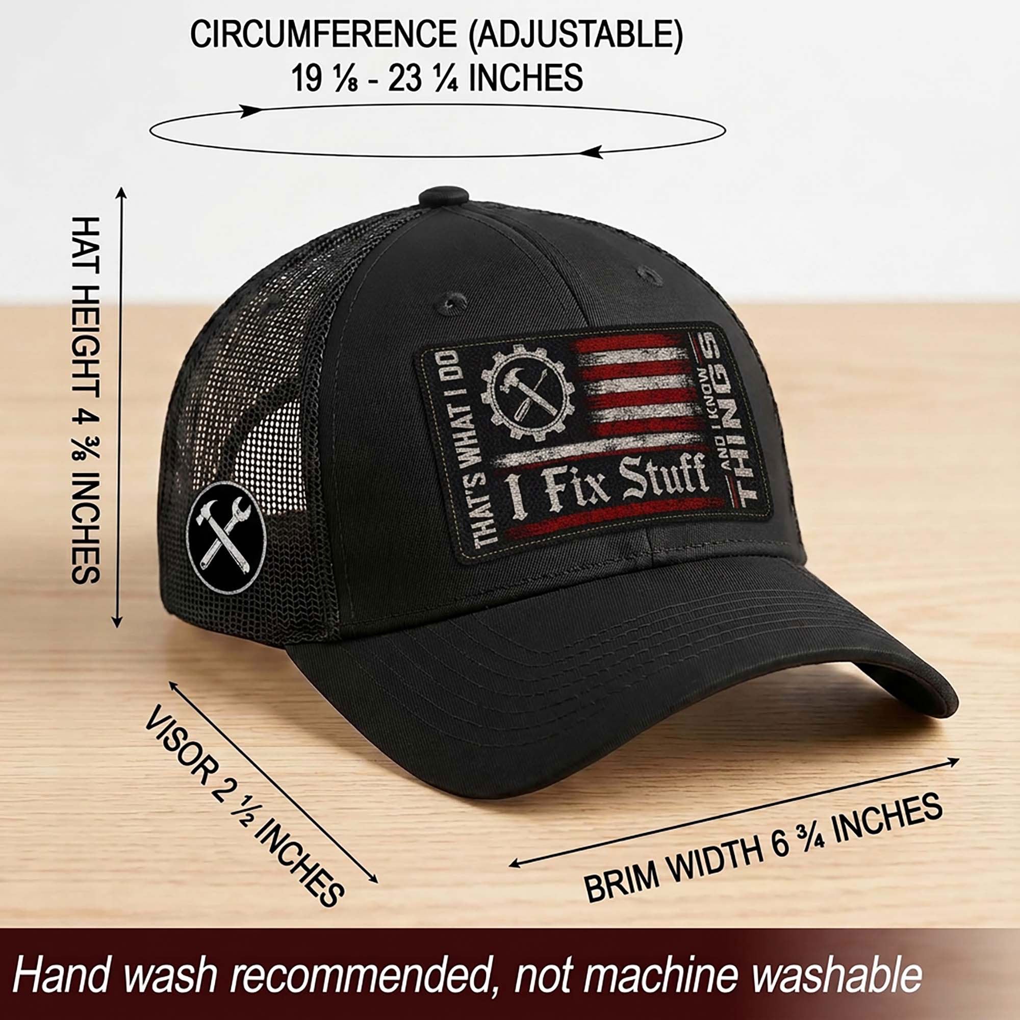 I Fix Stuff Mechanic American Flag Patch Trucker Hat Cool Handyman Dad Gift Idea