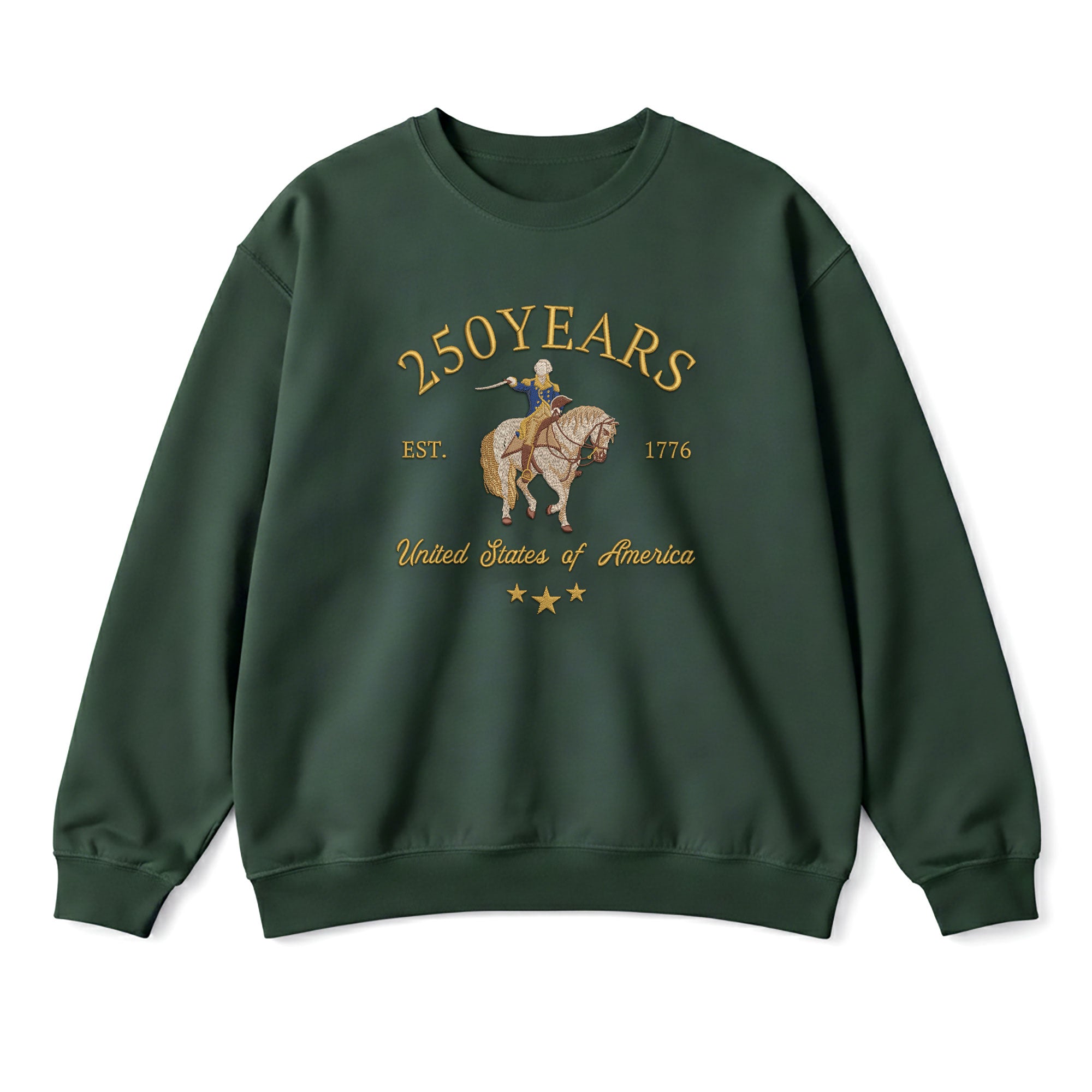 Vintage USA 250th Anniversary 250 Years Embroidered Sweatshirt 1776-2026 Patriotic