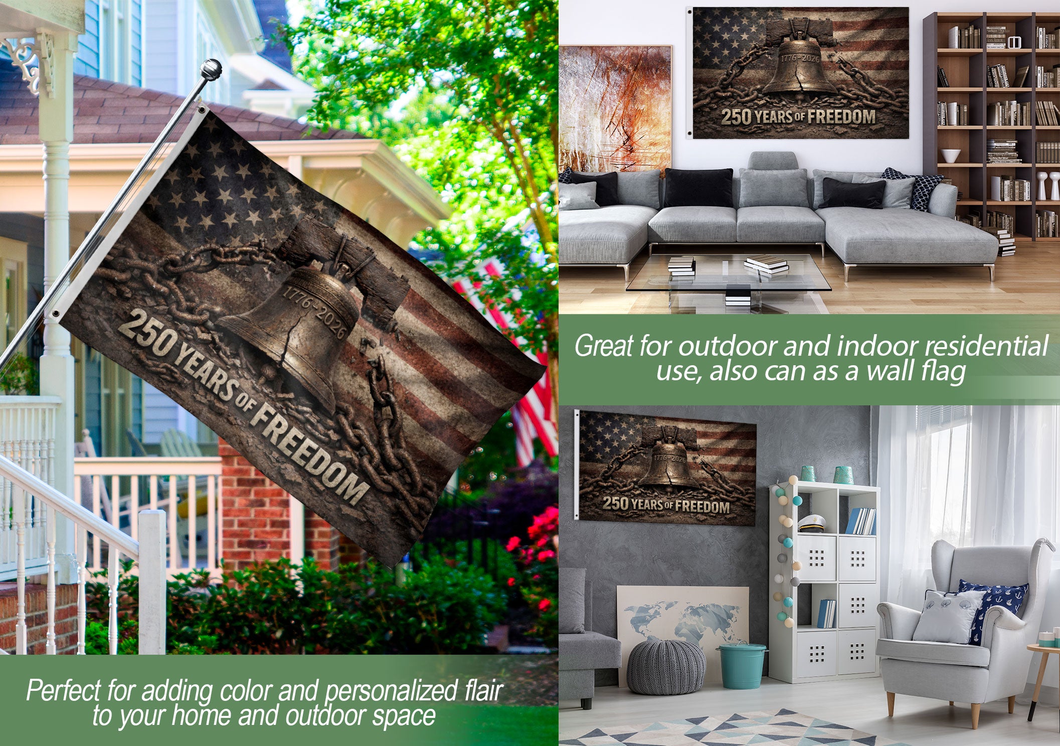Proclaim Liberty Throughout The Land 250 Years Flag 1776–2026 – Liberty Bell Patriotic Banner