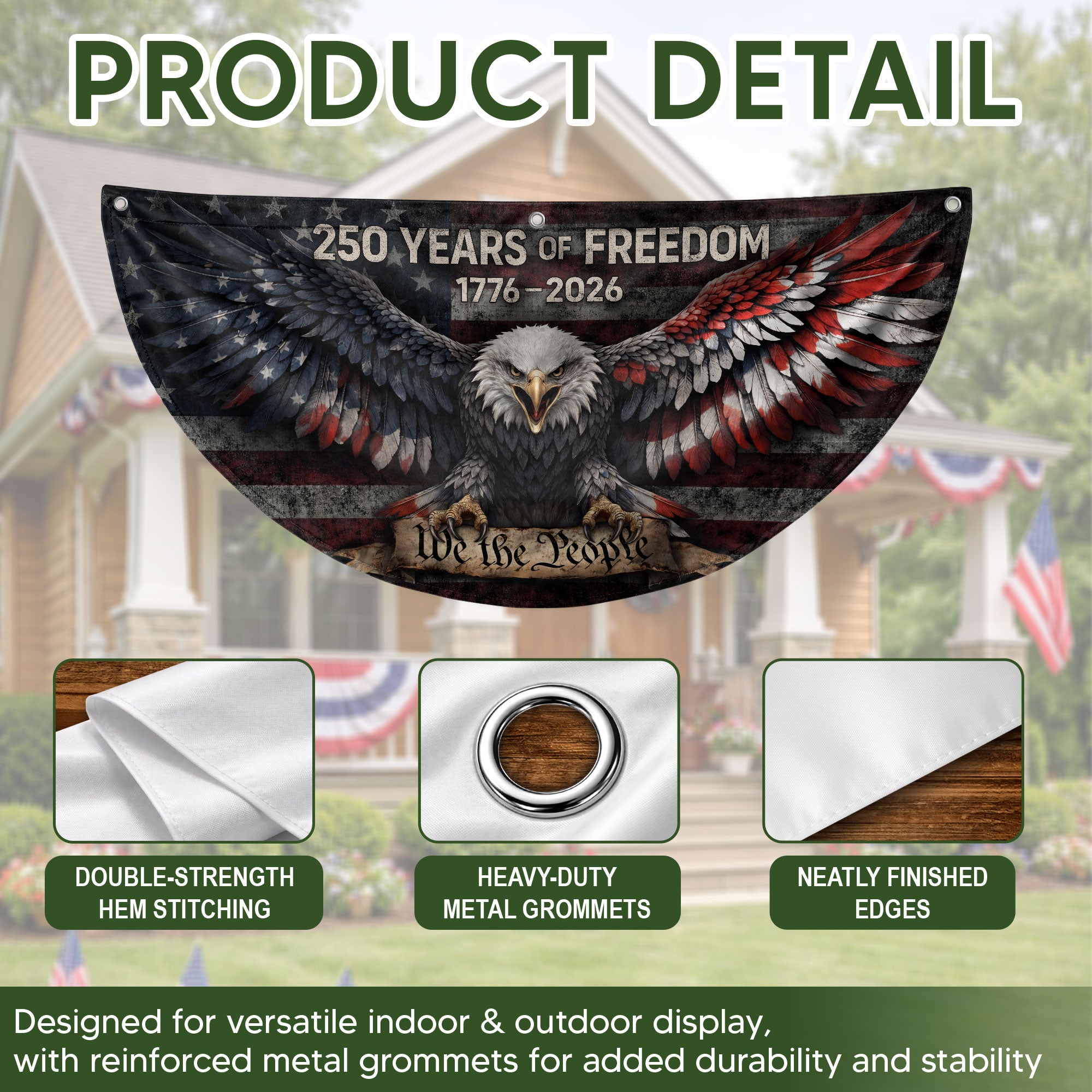 TEST BUNDLE - Fence Flag USA 250th Anniversary 1776–2026, American Eagle Patriotic Outdoor Banner, 250 Years of Freedom Flag (Copy)
