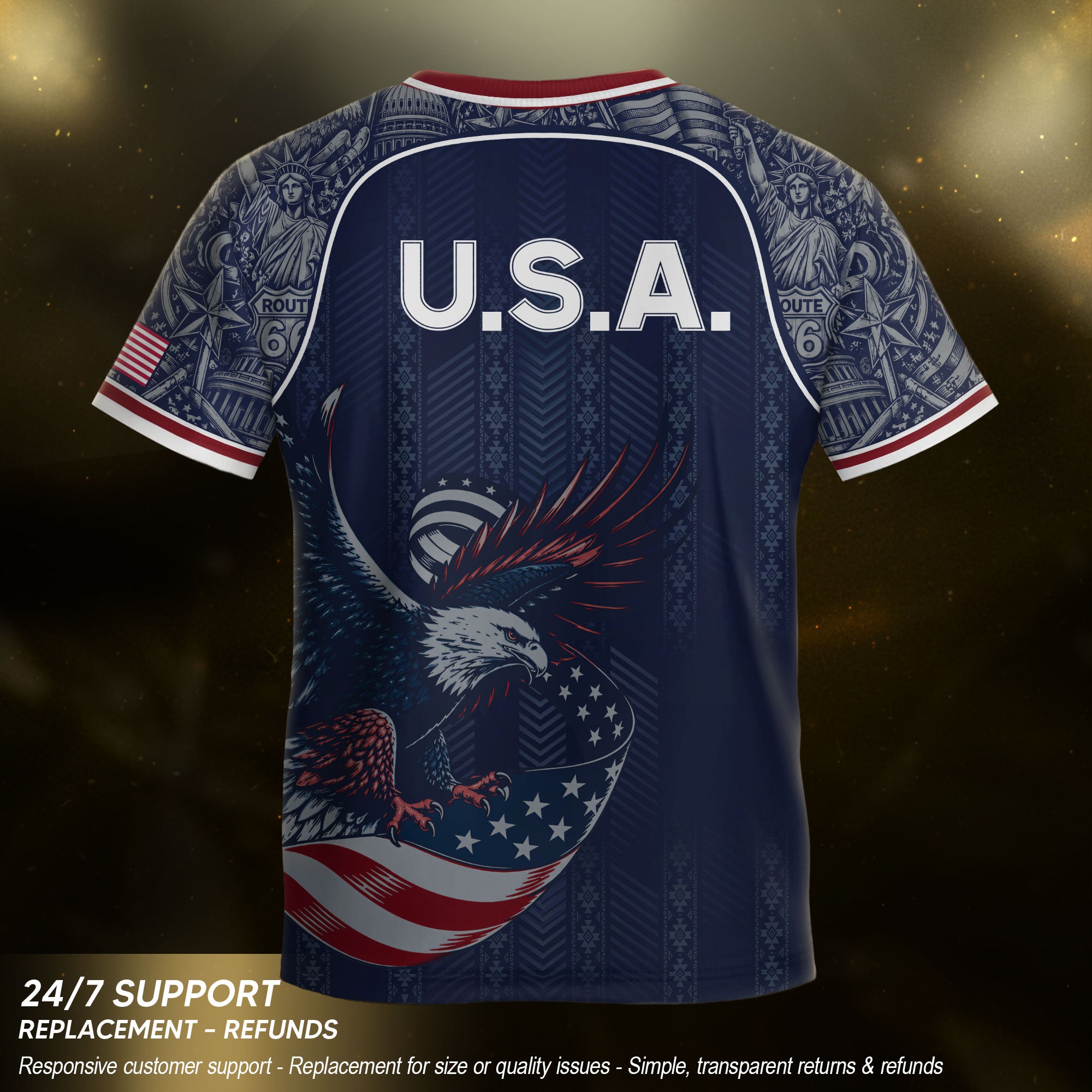 USA Soccer Jersey Kids Shorts Set Navy Athletic Football Shirt and Shorts Outfit