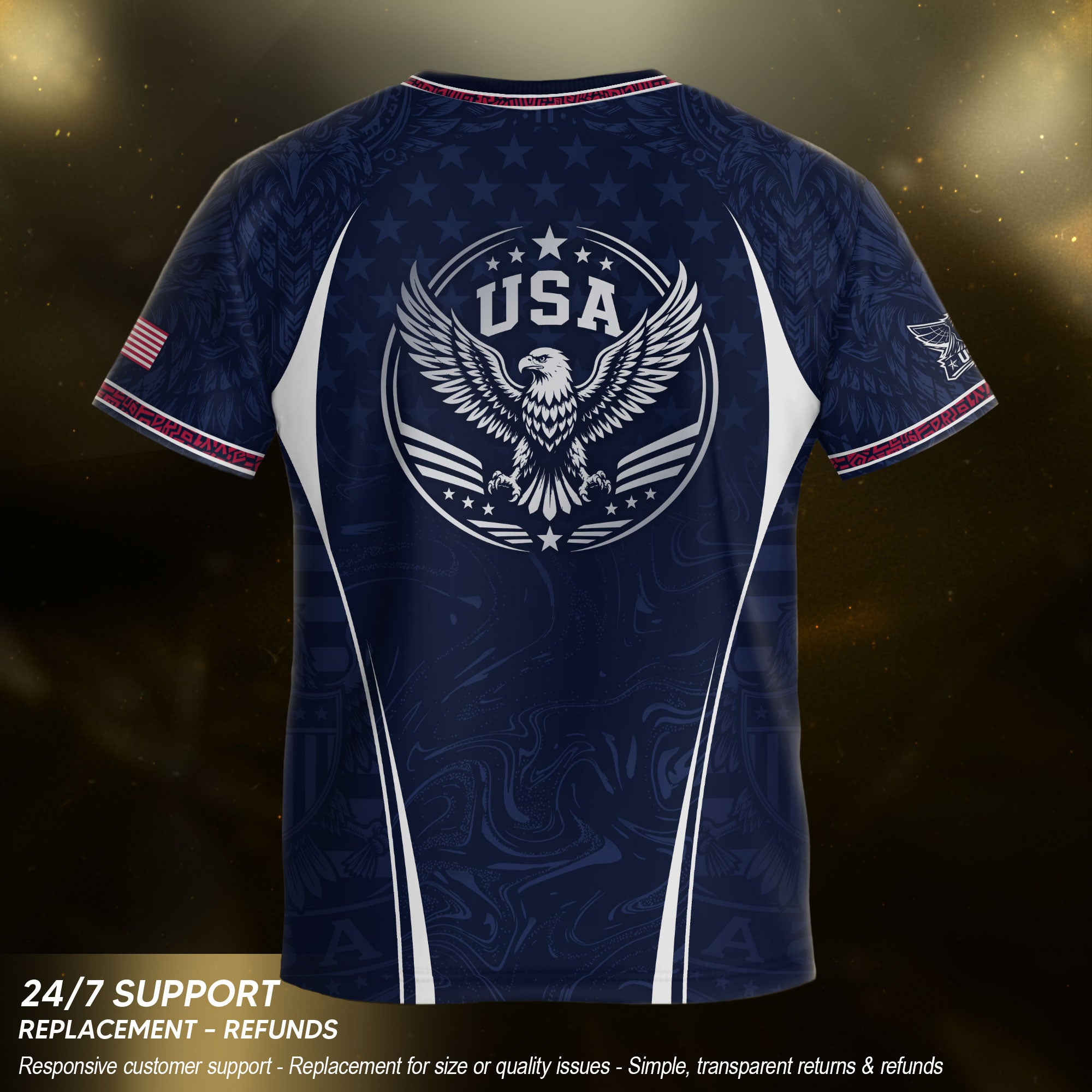 United States Kids Soccer Jersey Set Navy USA Soccer Ball Youth Football Kit