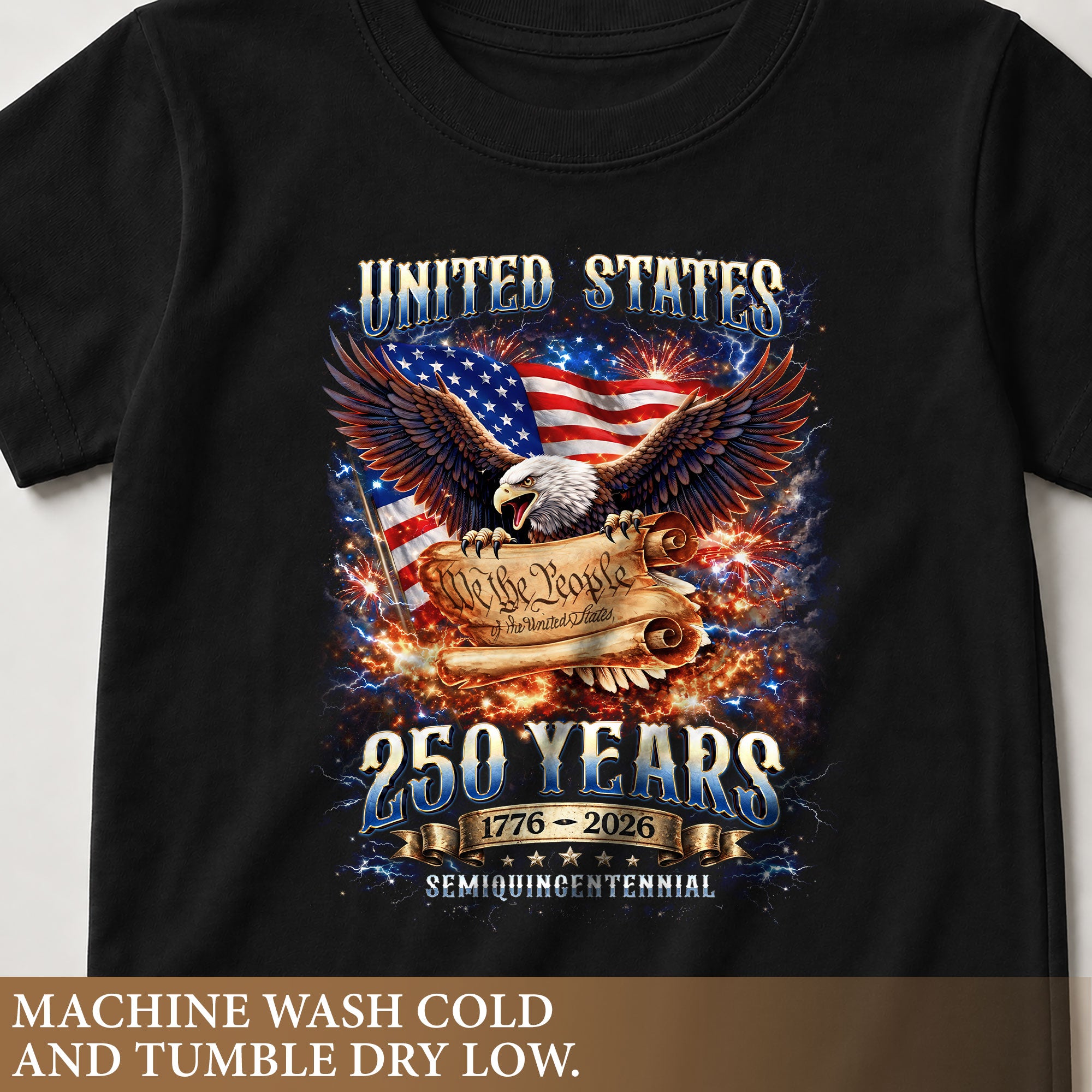 Kids United States 250 Years T-Shirt We The People Eagle Patriotic Tee 1776–2026
