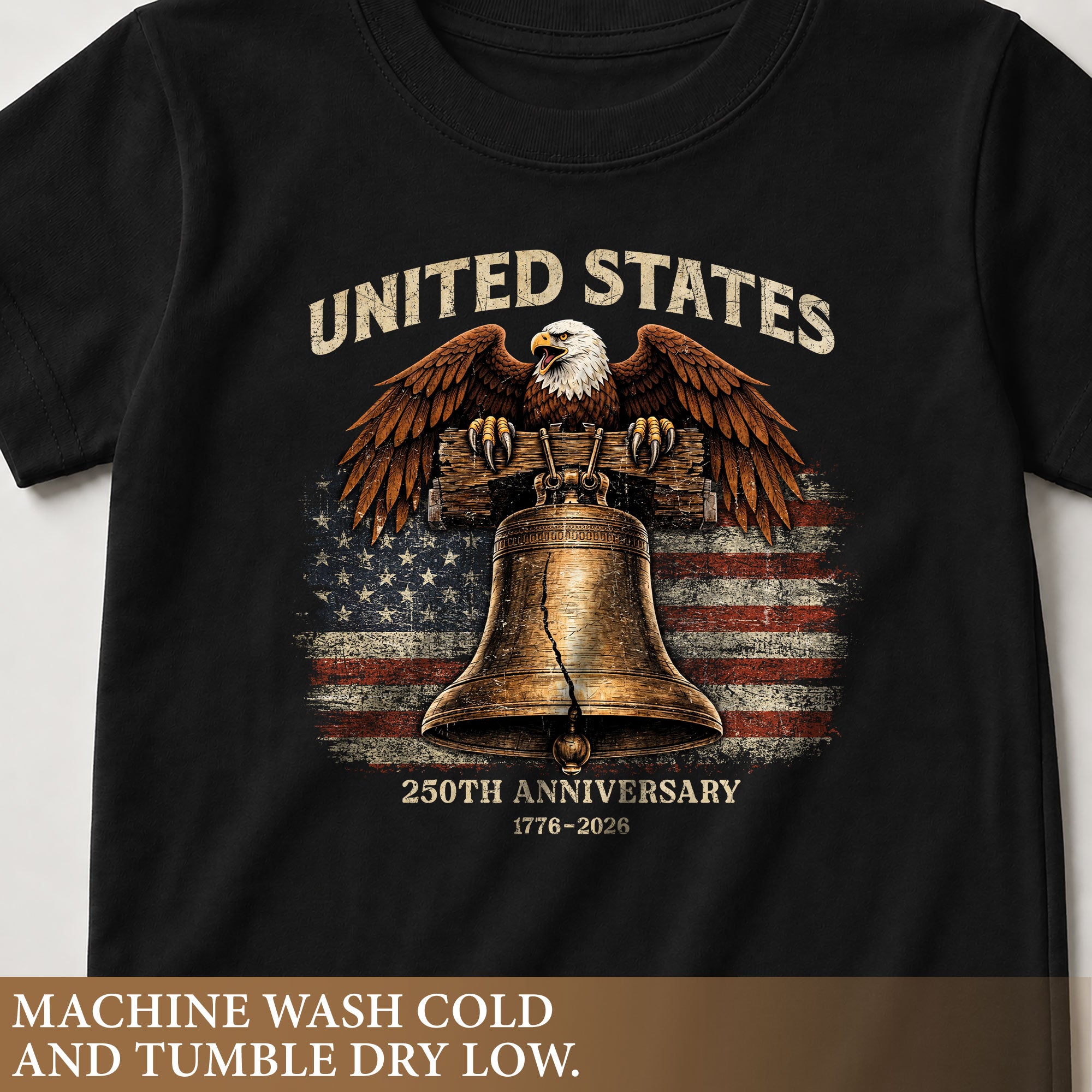 Kids United States 250th Anniversary T-Shirt 1776–2026 Liberty Bell Patriotic Tee