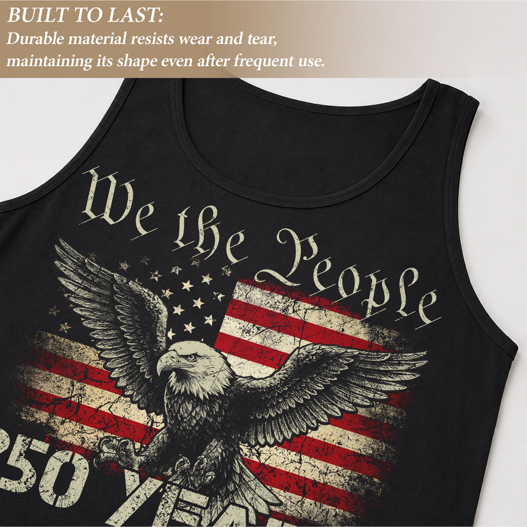 USA 1776-2026 Mens Tank Top Patriotic 250 Years We The People Eagle American Flag