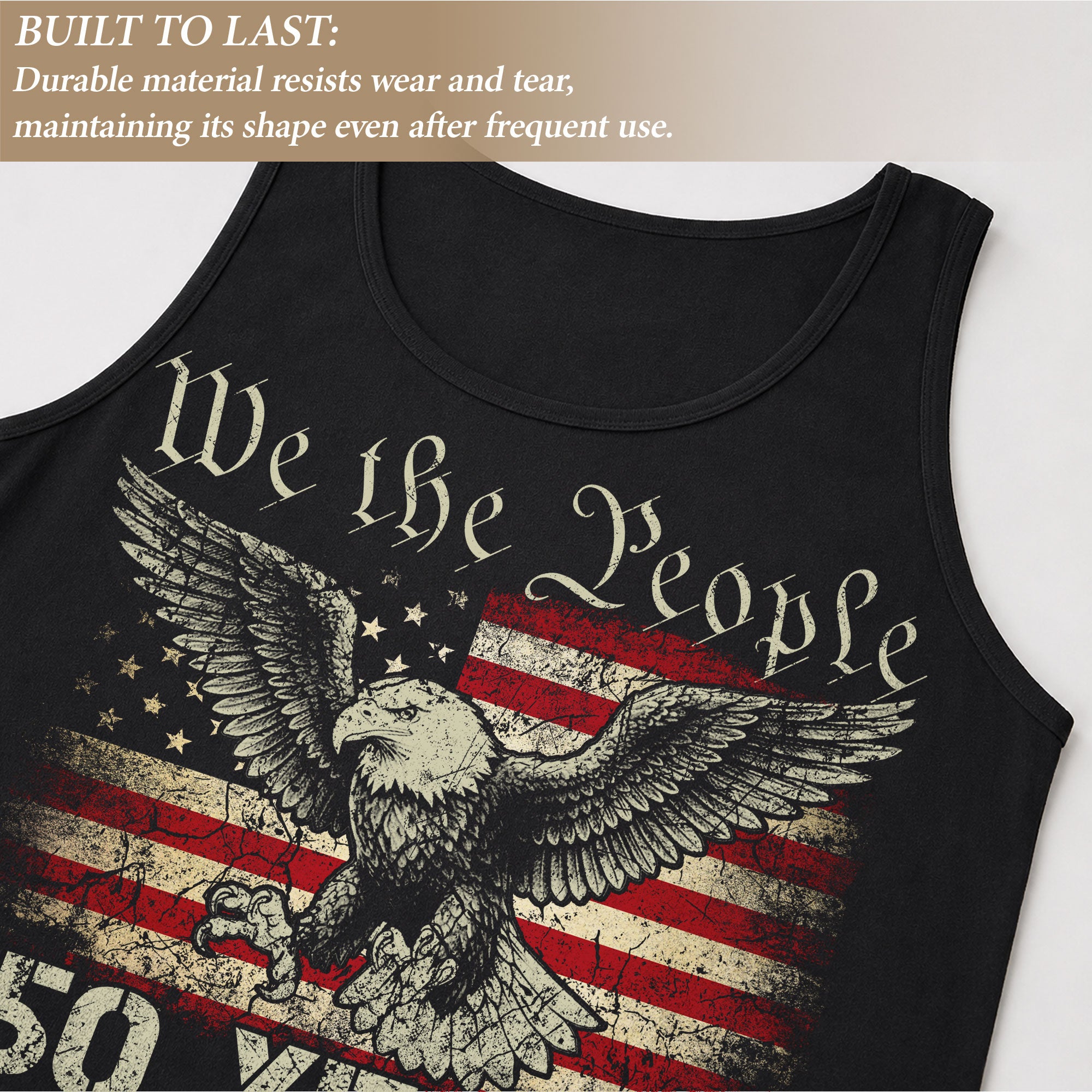 USA 1776-2026 Mens Tank Top Patriotic 250 Years We The People Eagle American Flag