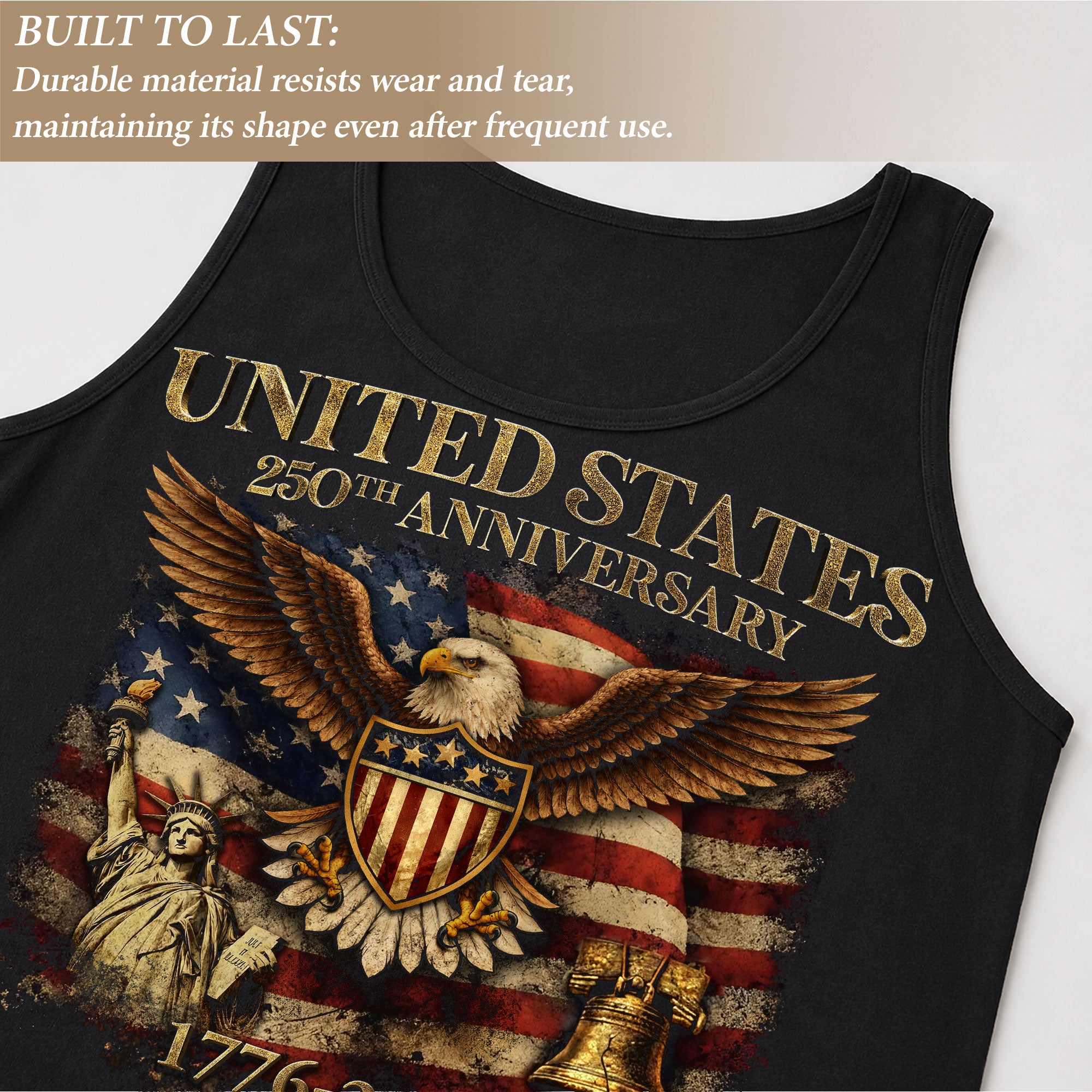America 1776-2026 Mens Tank Top Patriotic 250th Anniversary Statue of Liberty